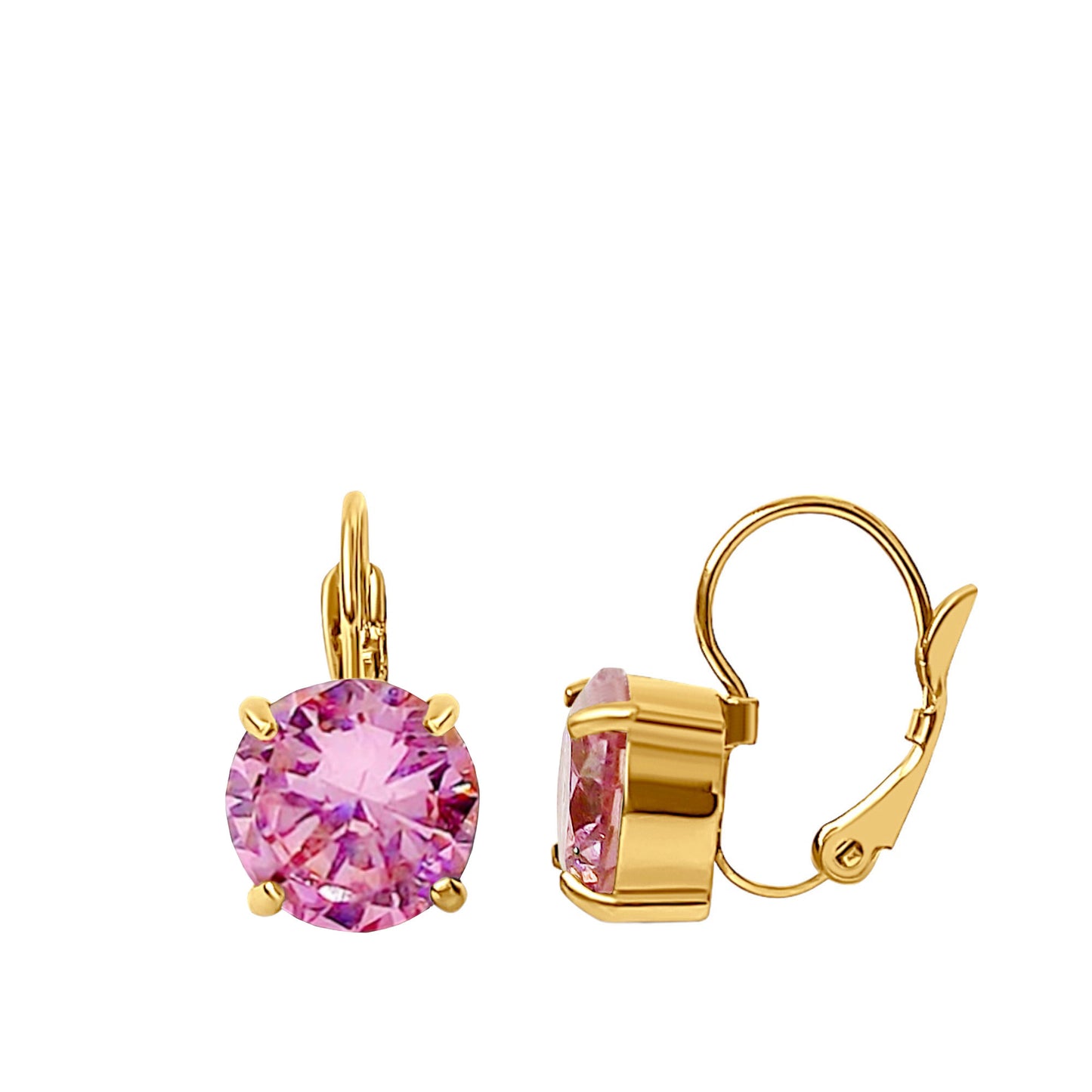 Luxury Rose Quartz Gold Earrings