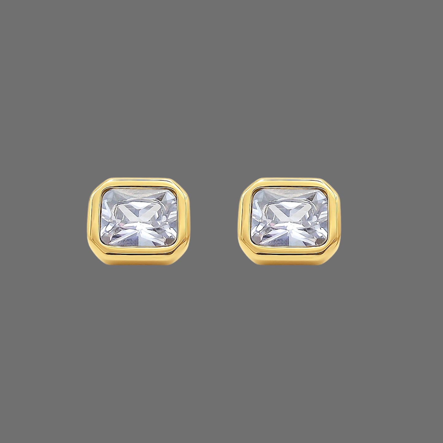 White Topaz Stud Earrings