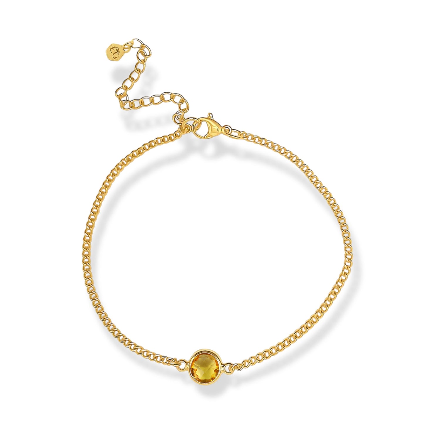 Citrine Circle Adjustable Bracelet