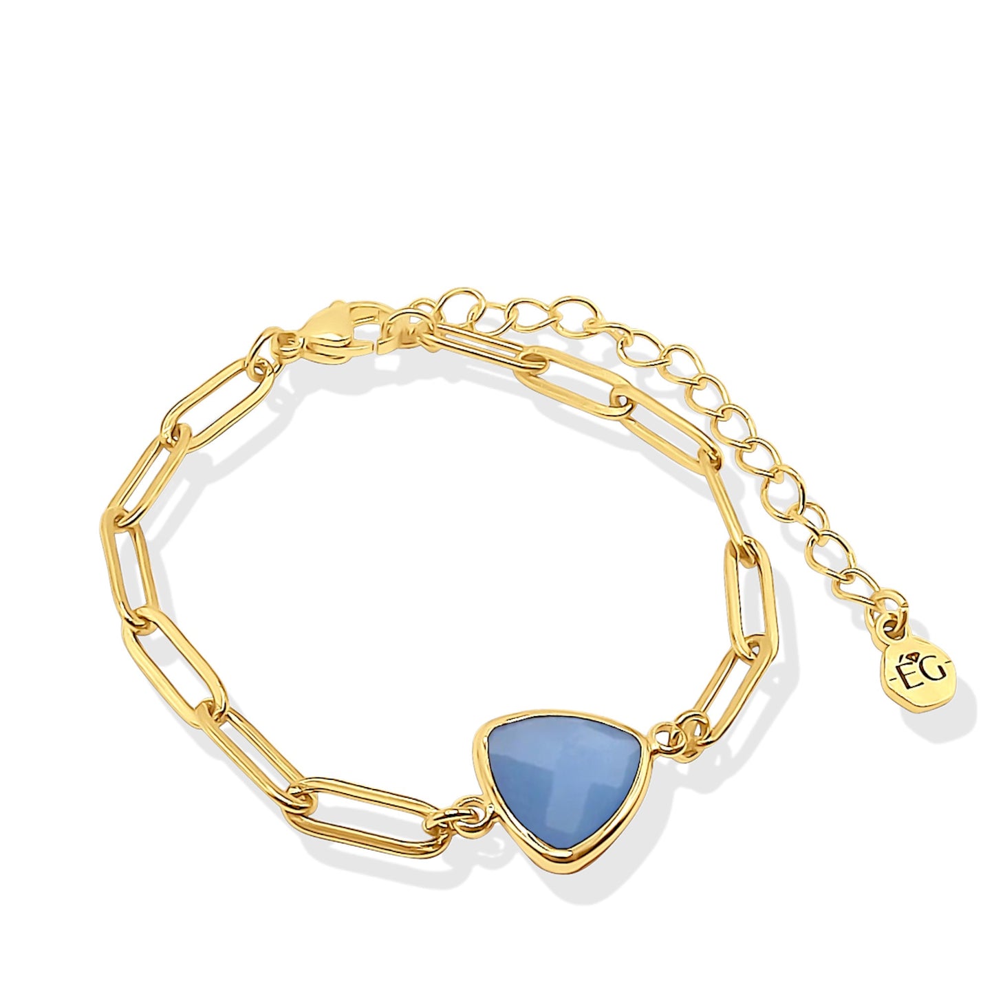 Aquamarine Paperclip Bracelet