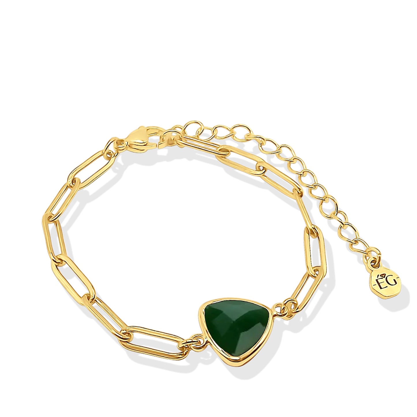 May Birthstone Paperclip Bracelet