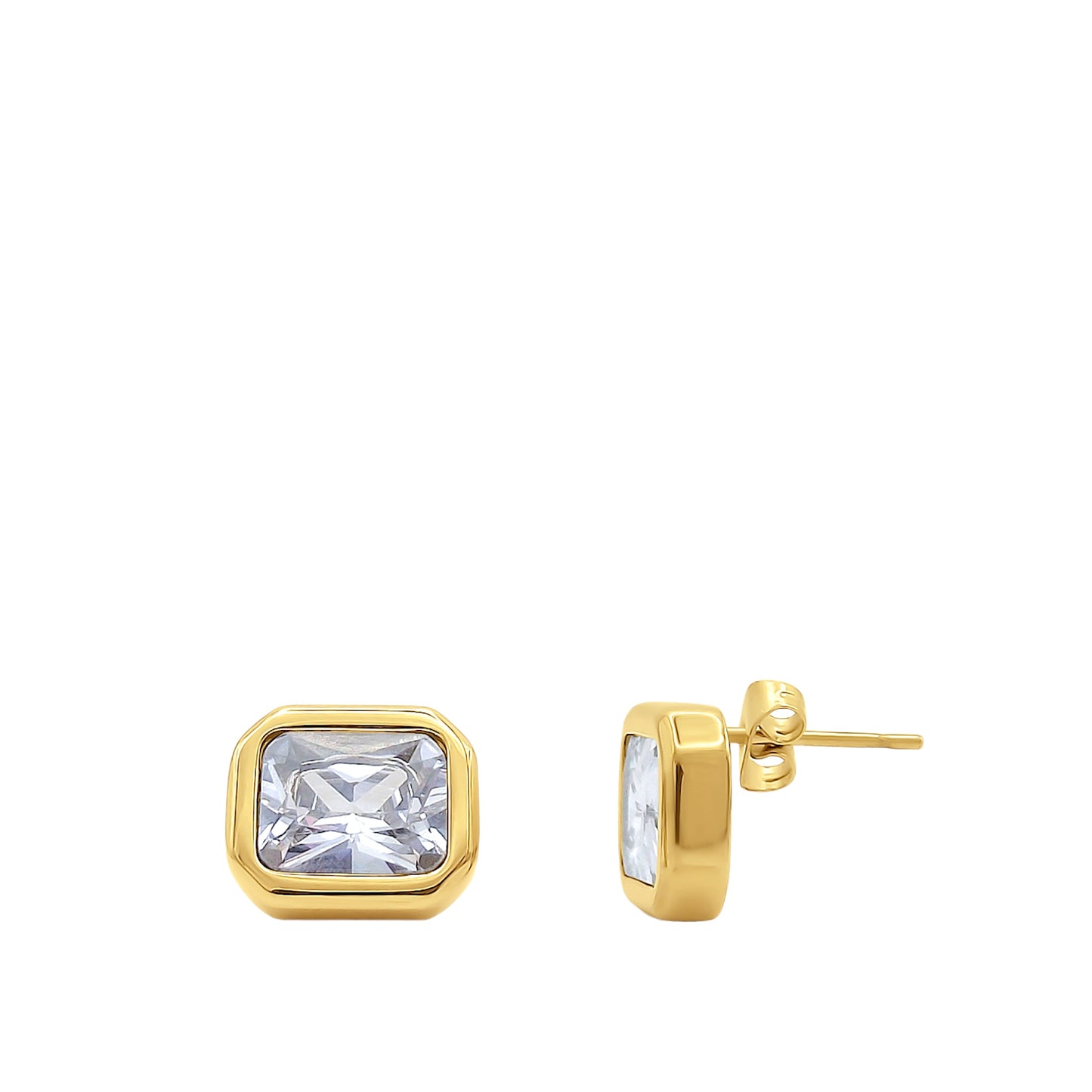 White Topaz Stud Earrings