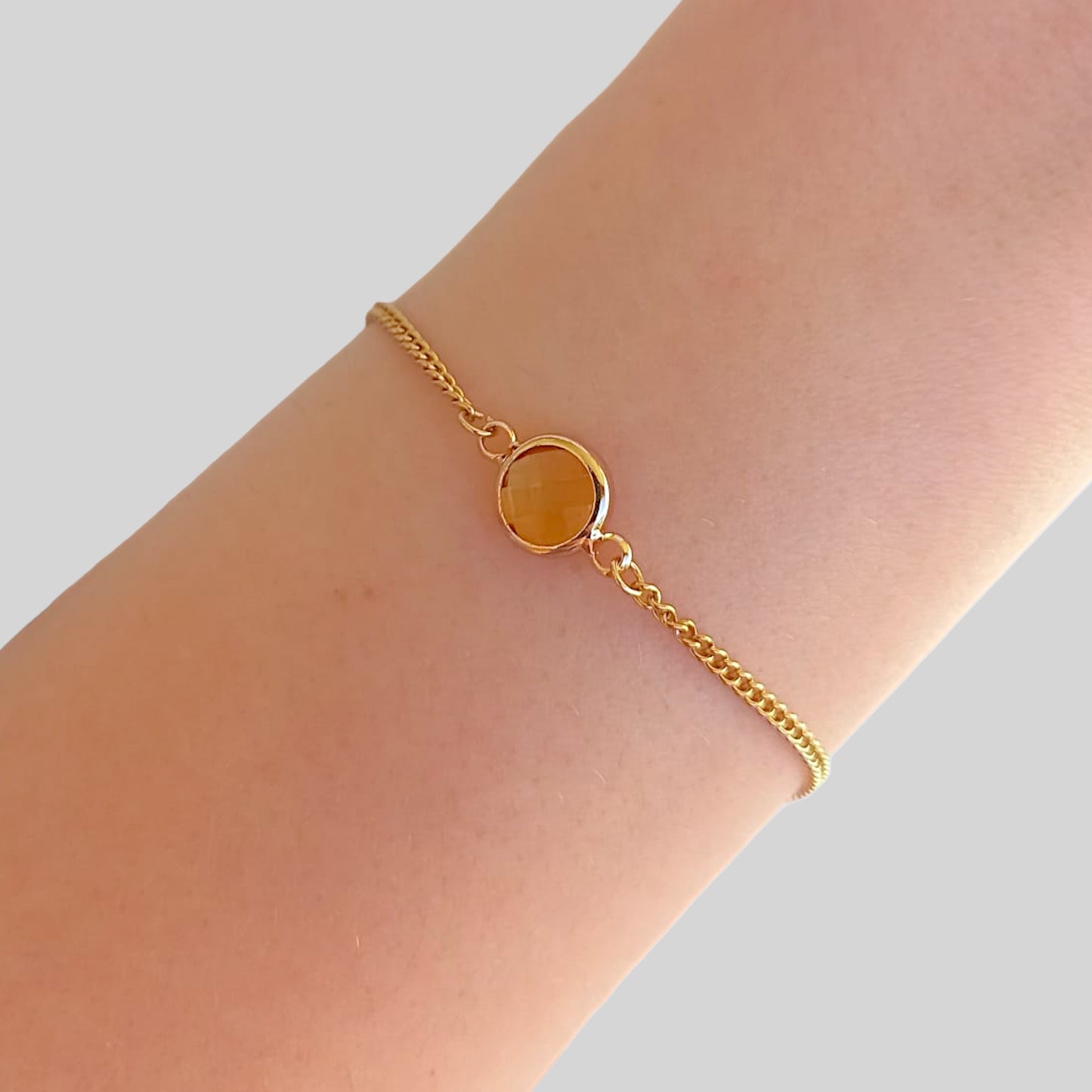 Citrine Circle Adjustable Bracelet