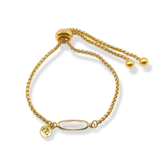White Topaz Baguette Adjustable Bracelet