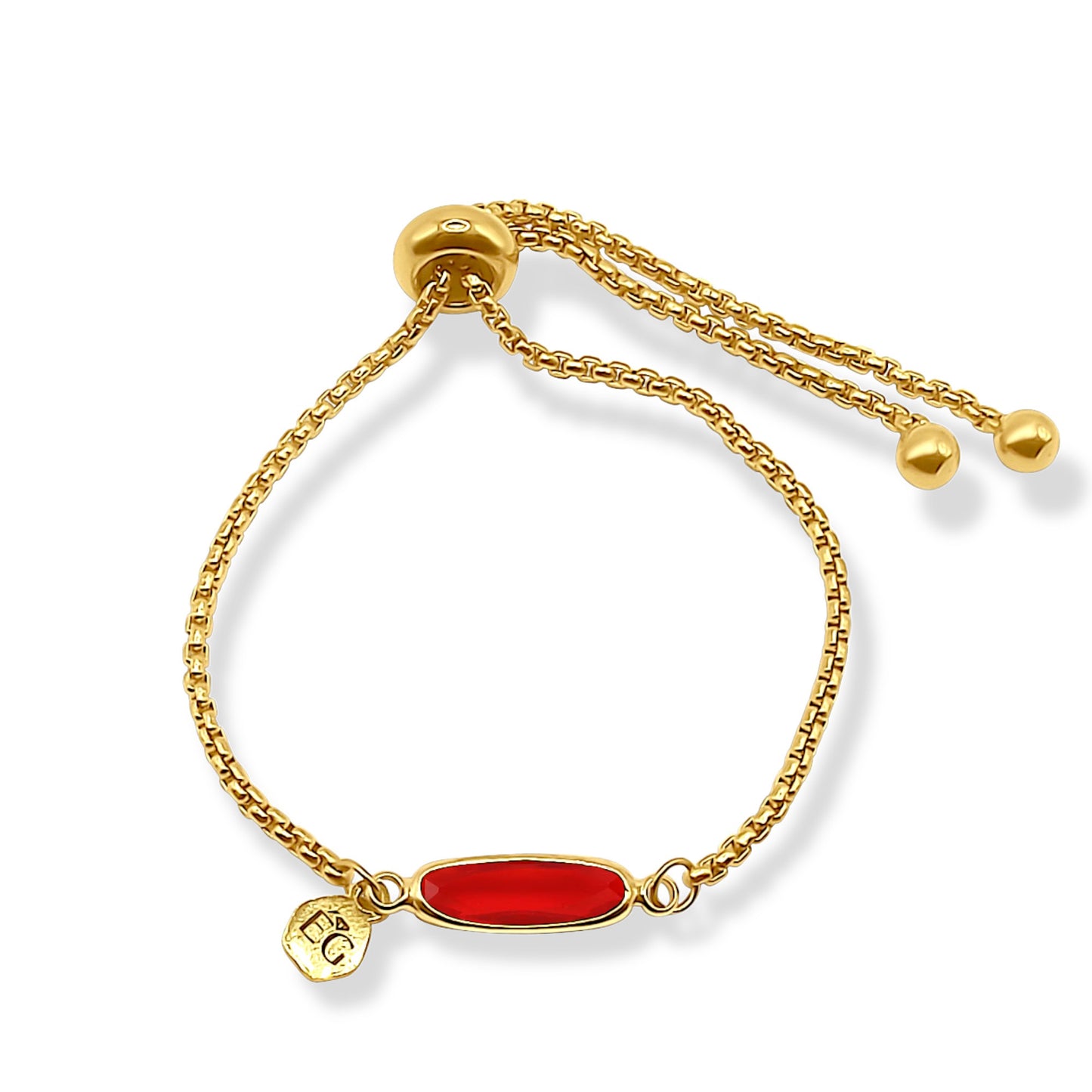 Garnet Baguette Adjustable Bracelet