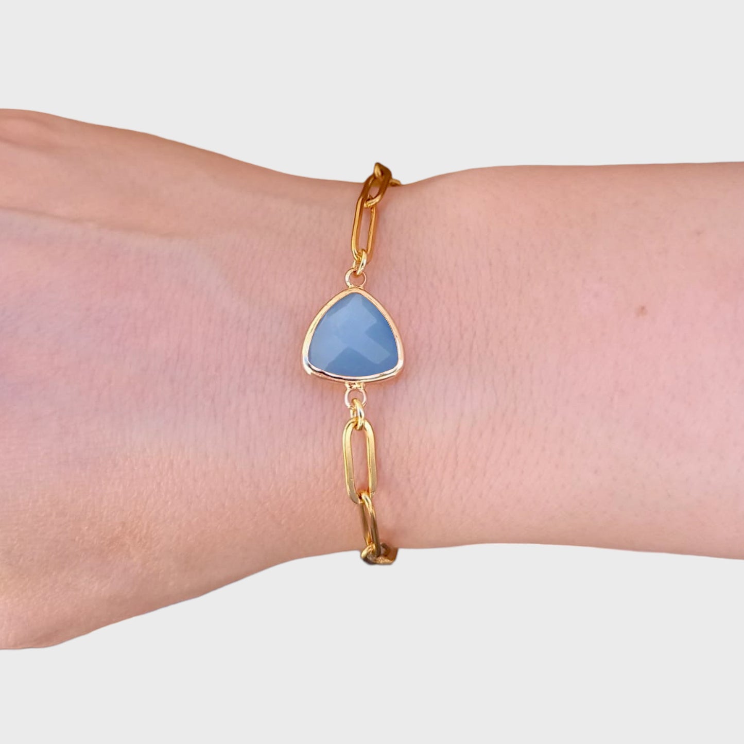Aquamarine Paperclip Bracelet