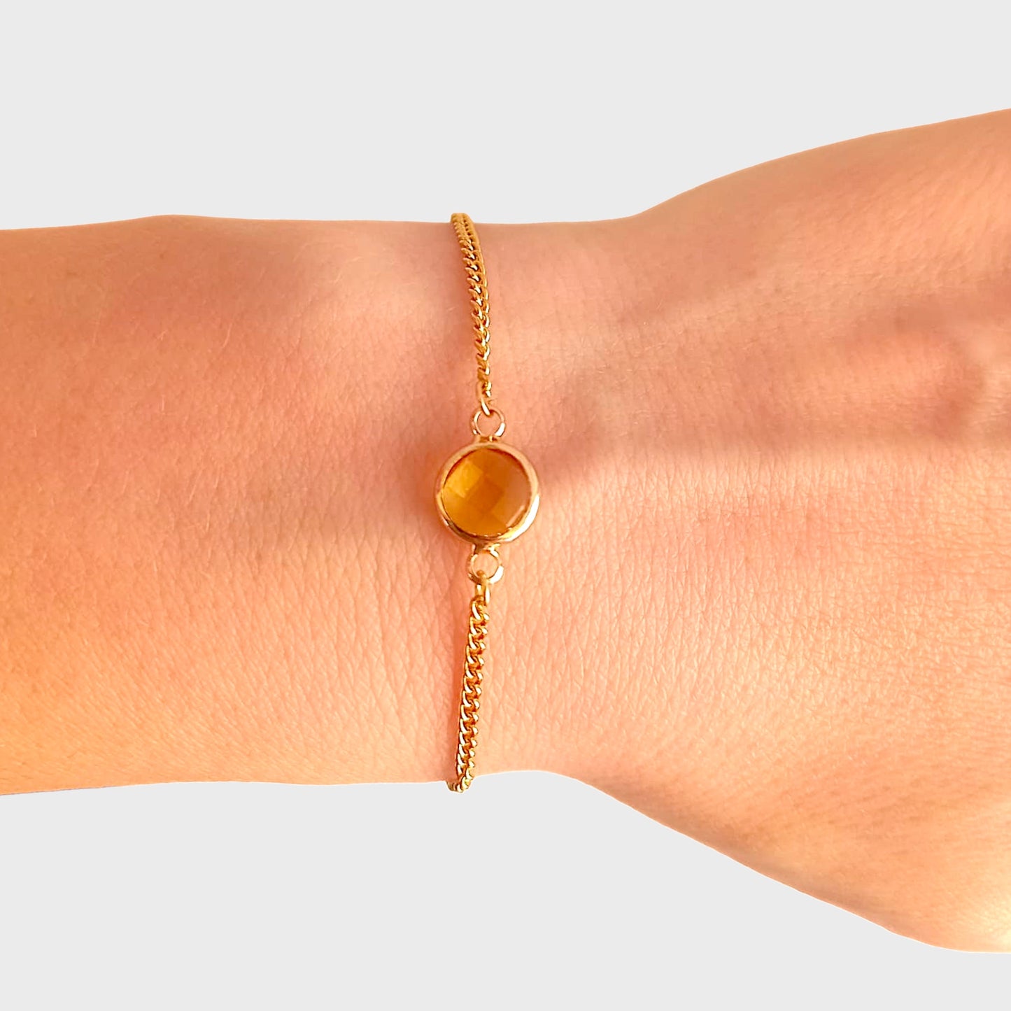 Citrine Circle Adjustable Bracelet