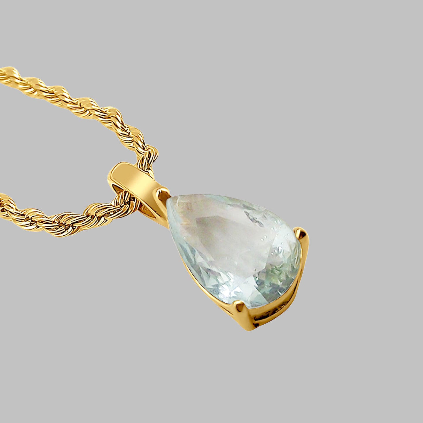 Aquamarine Water Drop Necklace