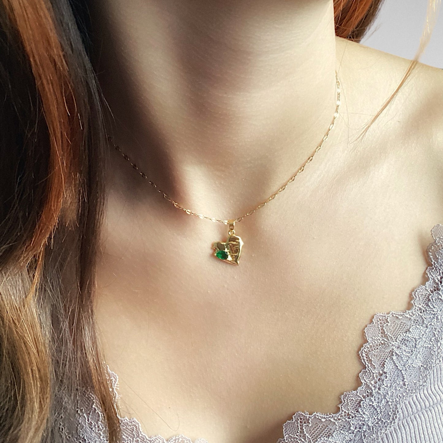 Emerald Heart Necklace