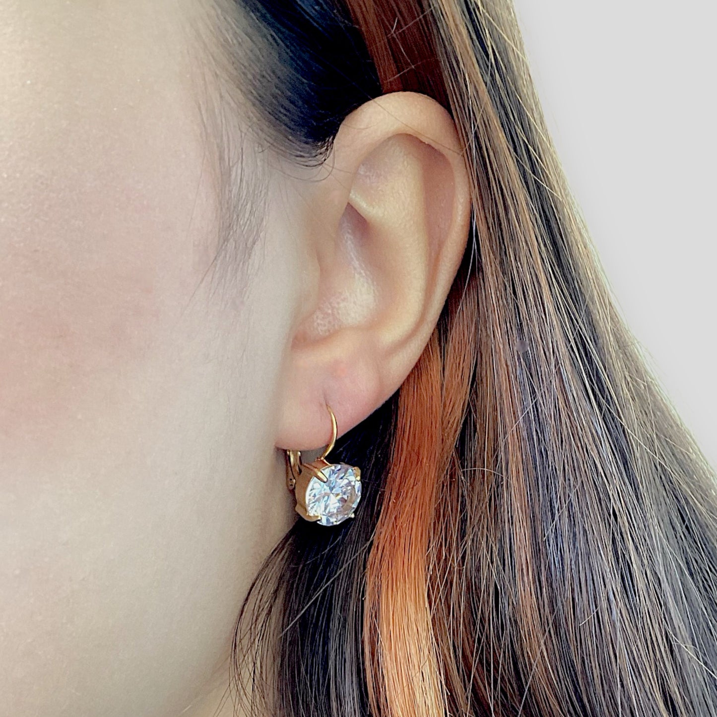 Luxury White Quartz Gold Earrings