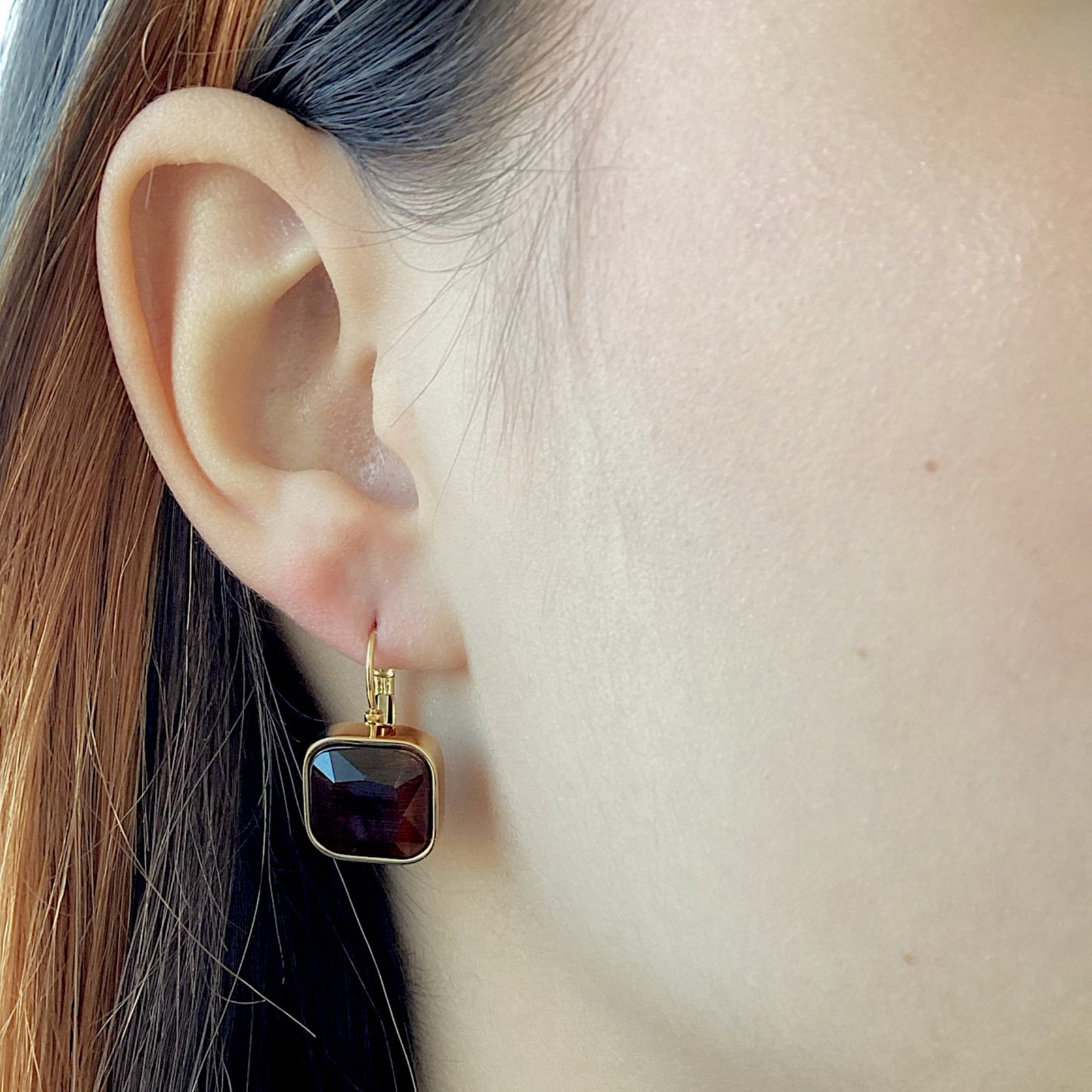 Garnet Vintage Drop Earrings