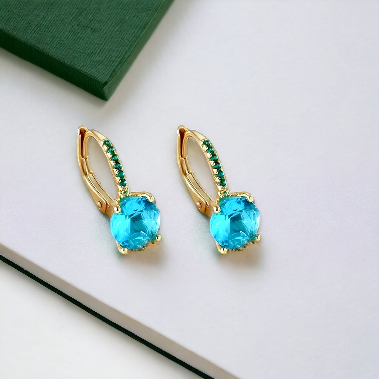 Luxury Blue Topaz Earrings