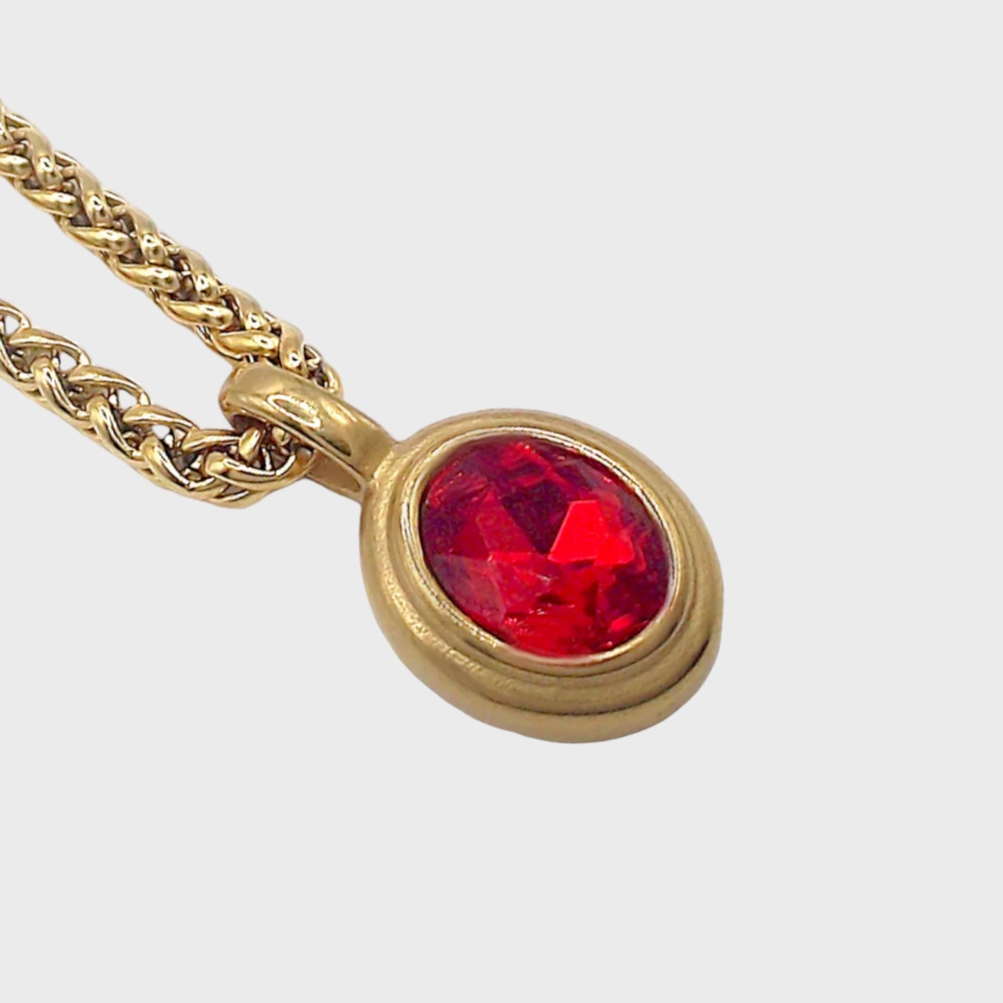 January Gemstone Keel Link Chain Necklace