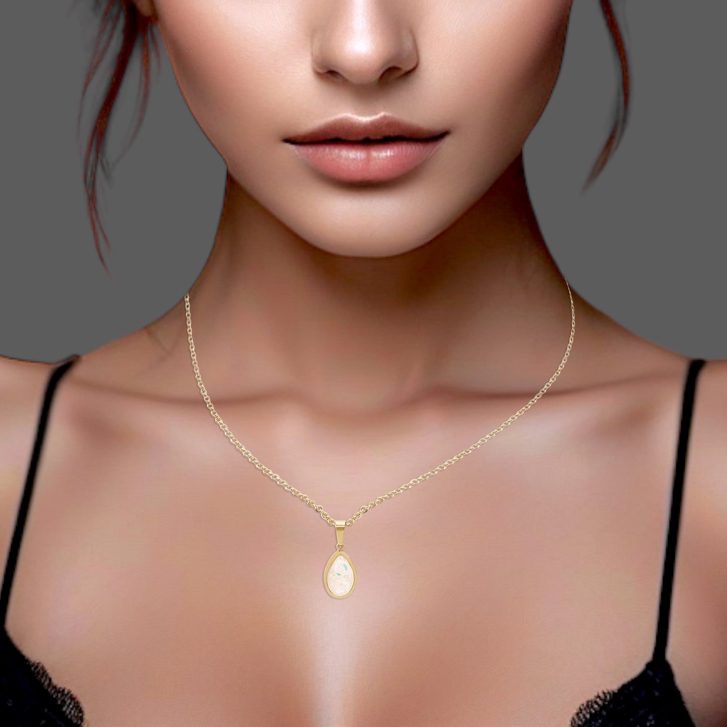 18K Water Drop Opal Necklace