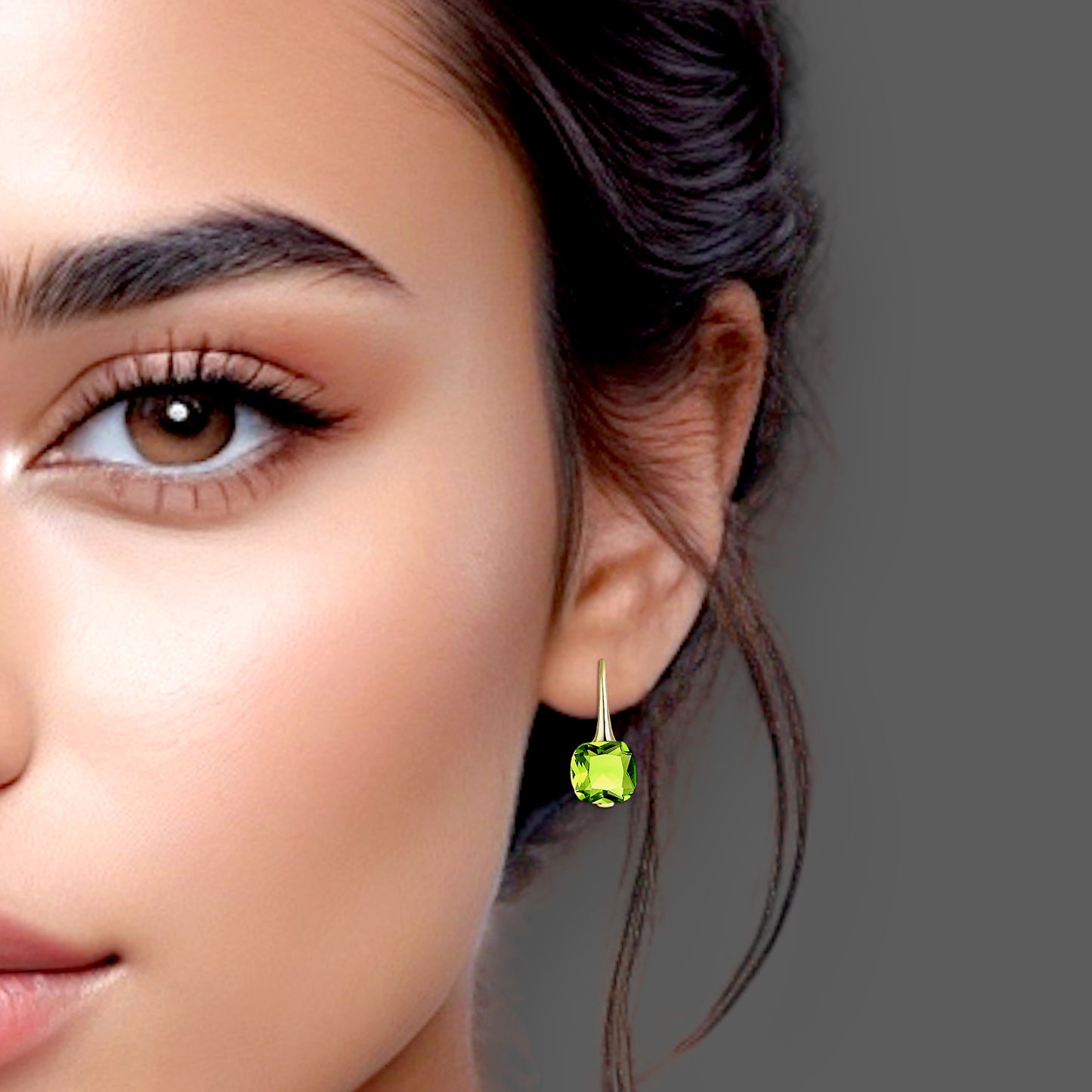 Peridot Gemstone Drop Earrings