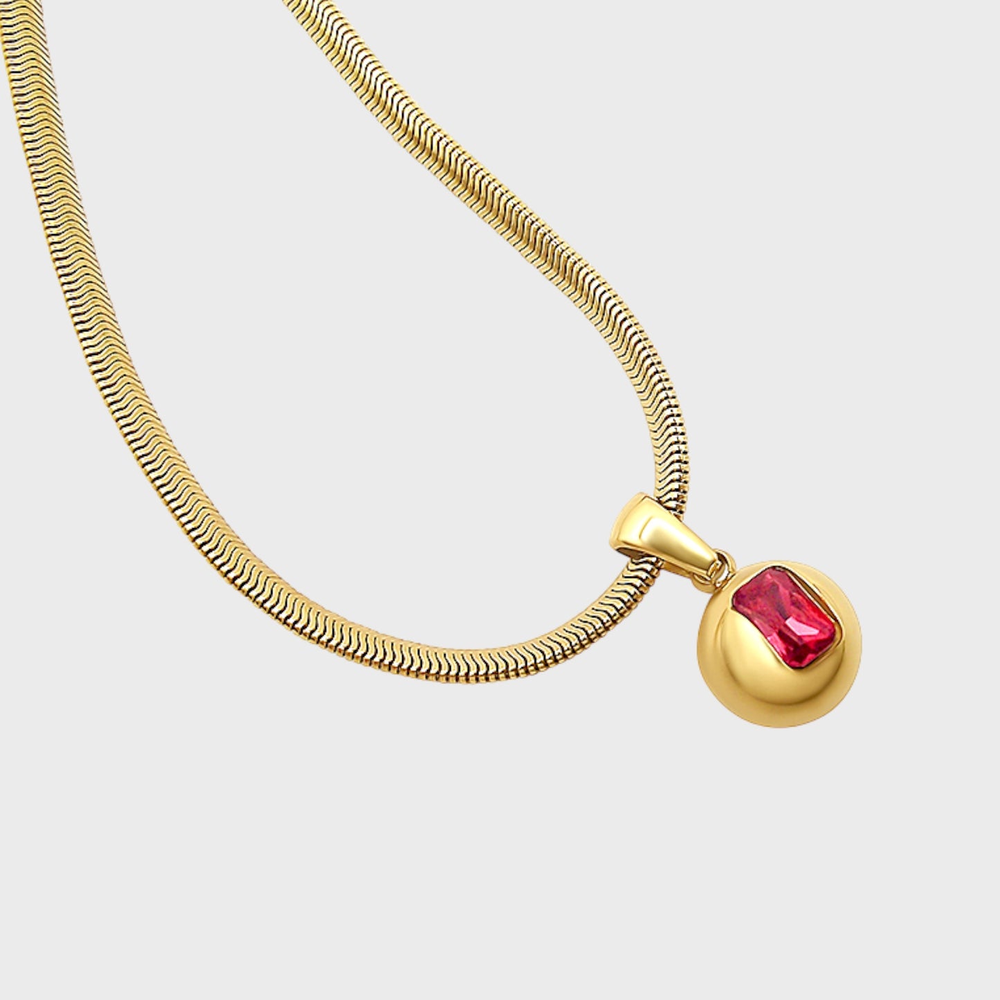 18K Ruby Gemstone Necklace