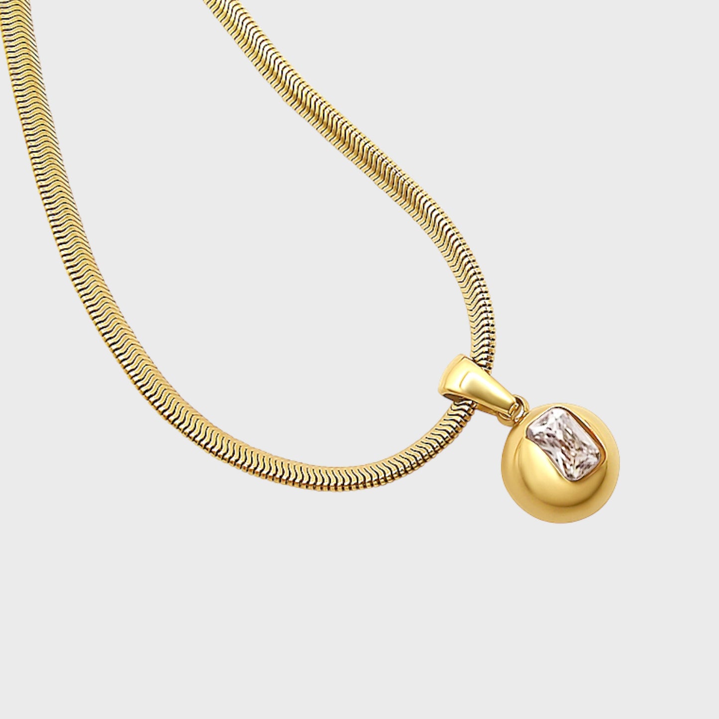 18K White Topaz Gemstone Necklace