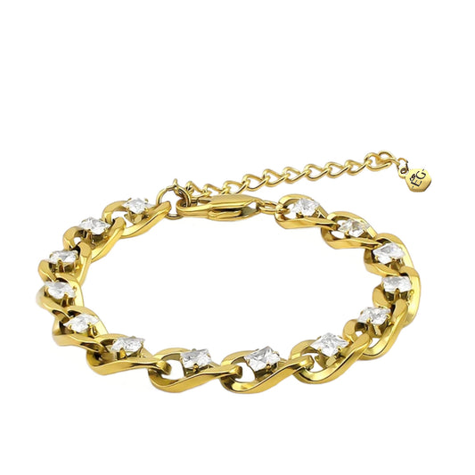 Luxury White Topaz Cuban Link Bracelet