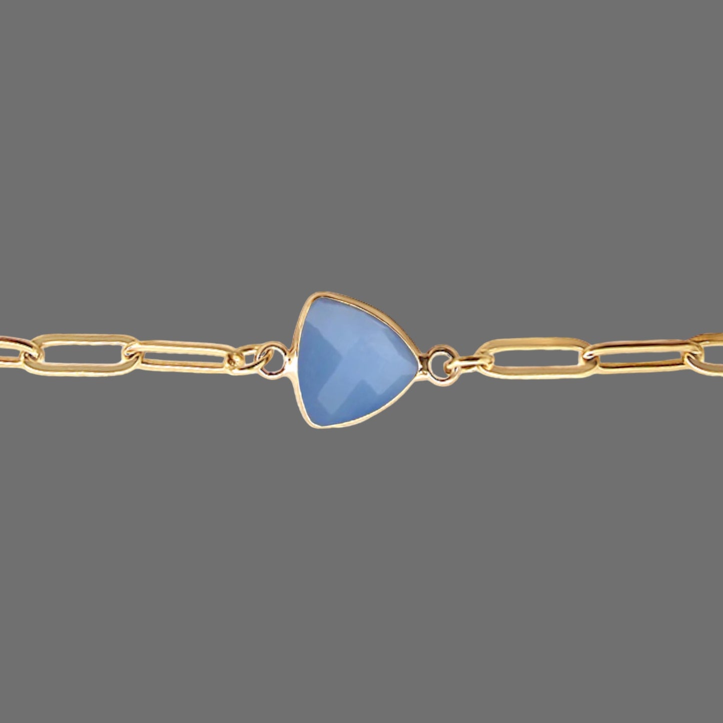 Aquamarine Paperclip Bracelet