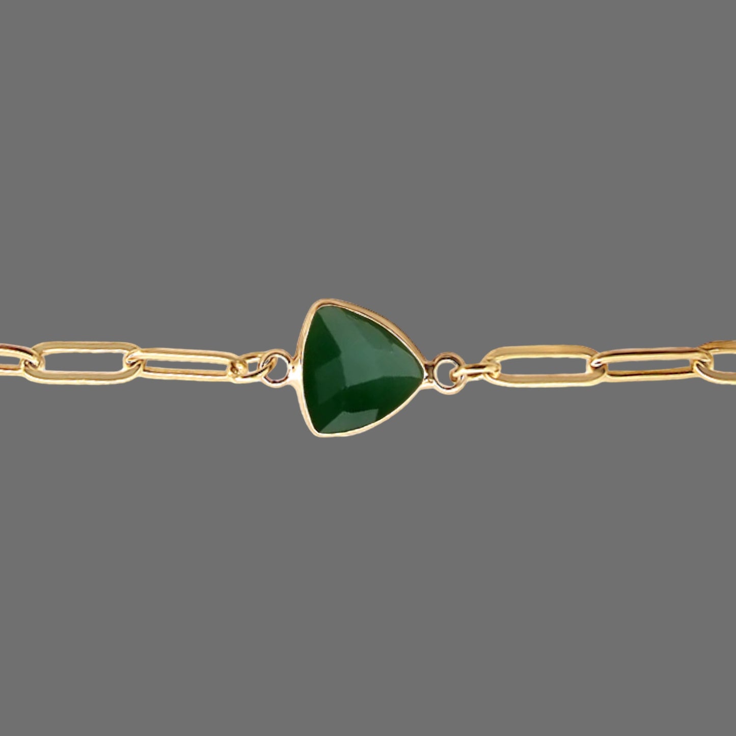 May Birthstone Paperclip Bracelet
