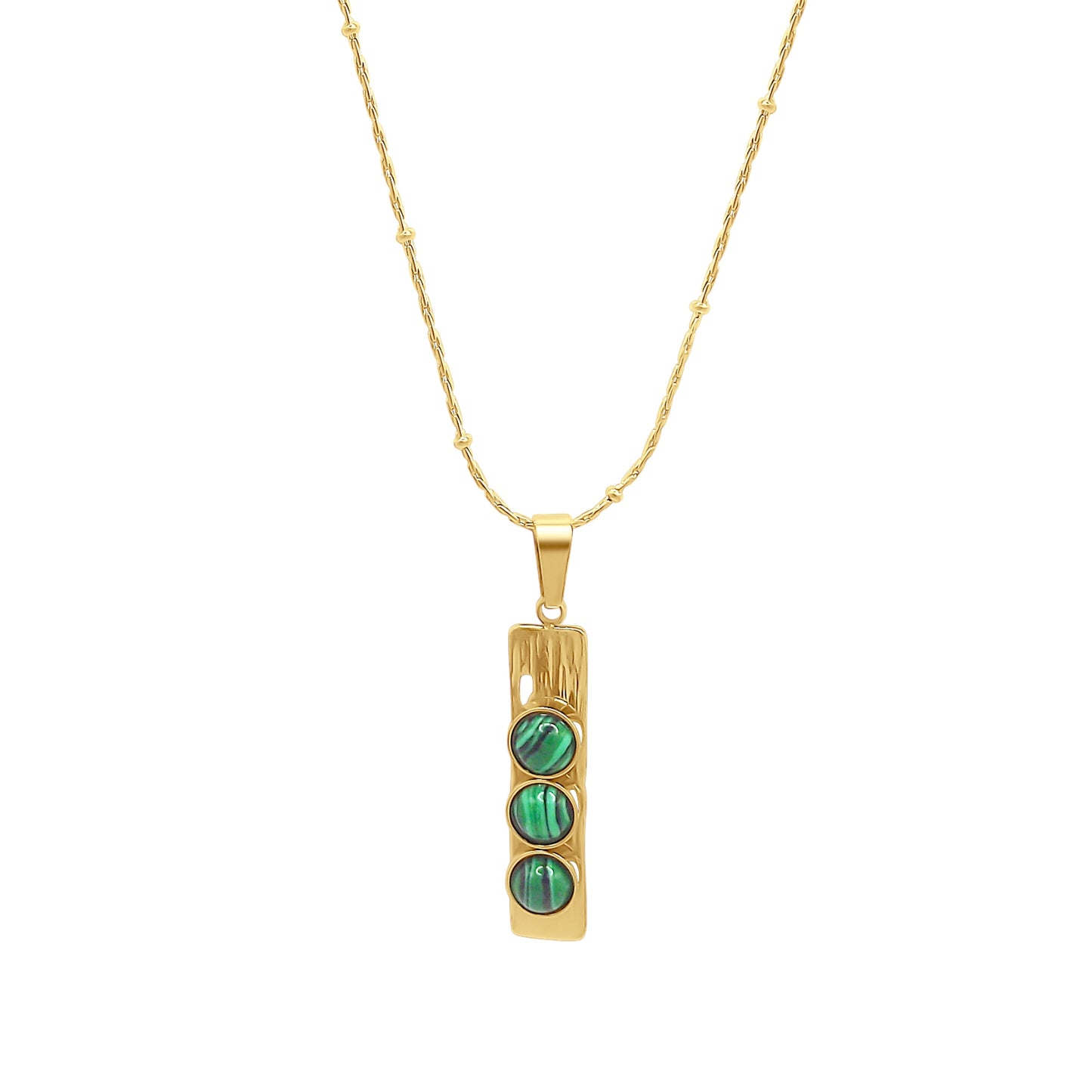 Malachite Three Stone Necklace