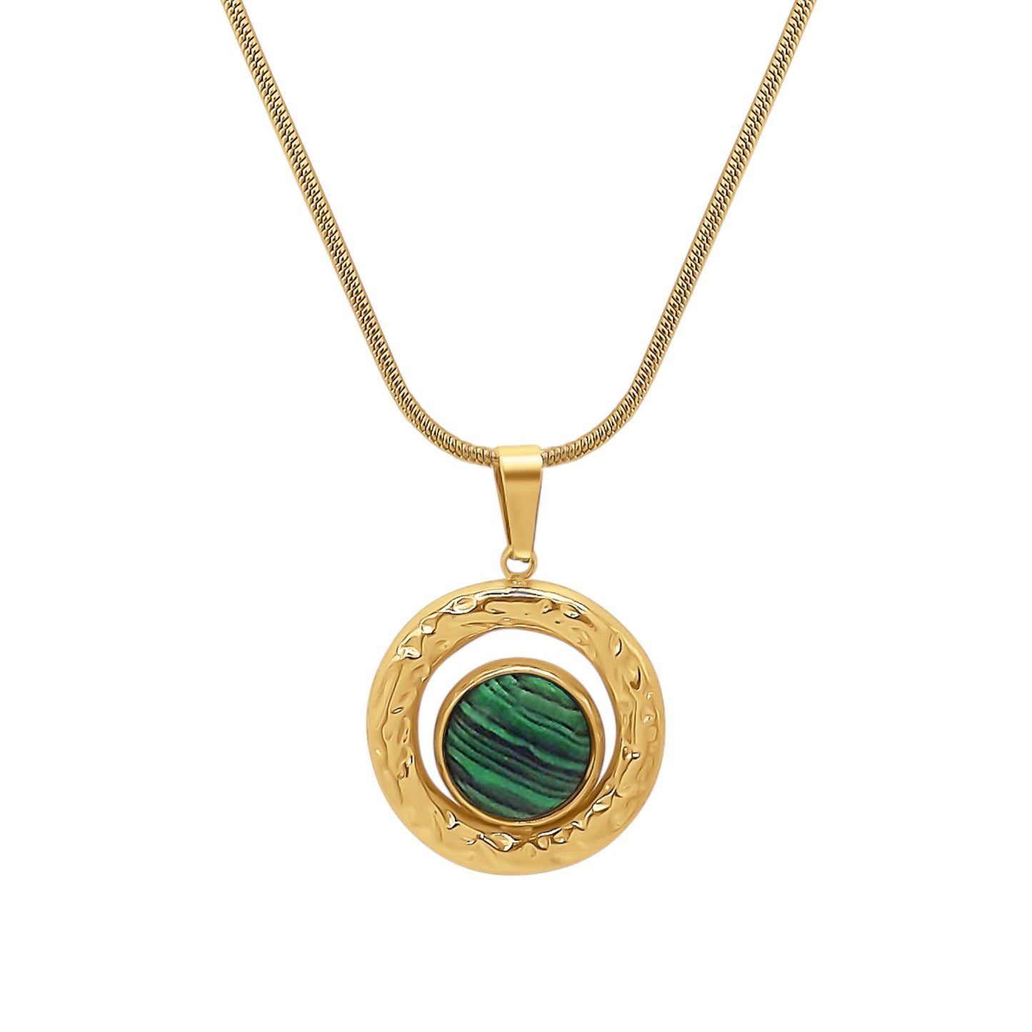 18K Malachite Gold Necklace