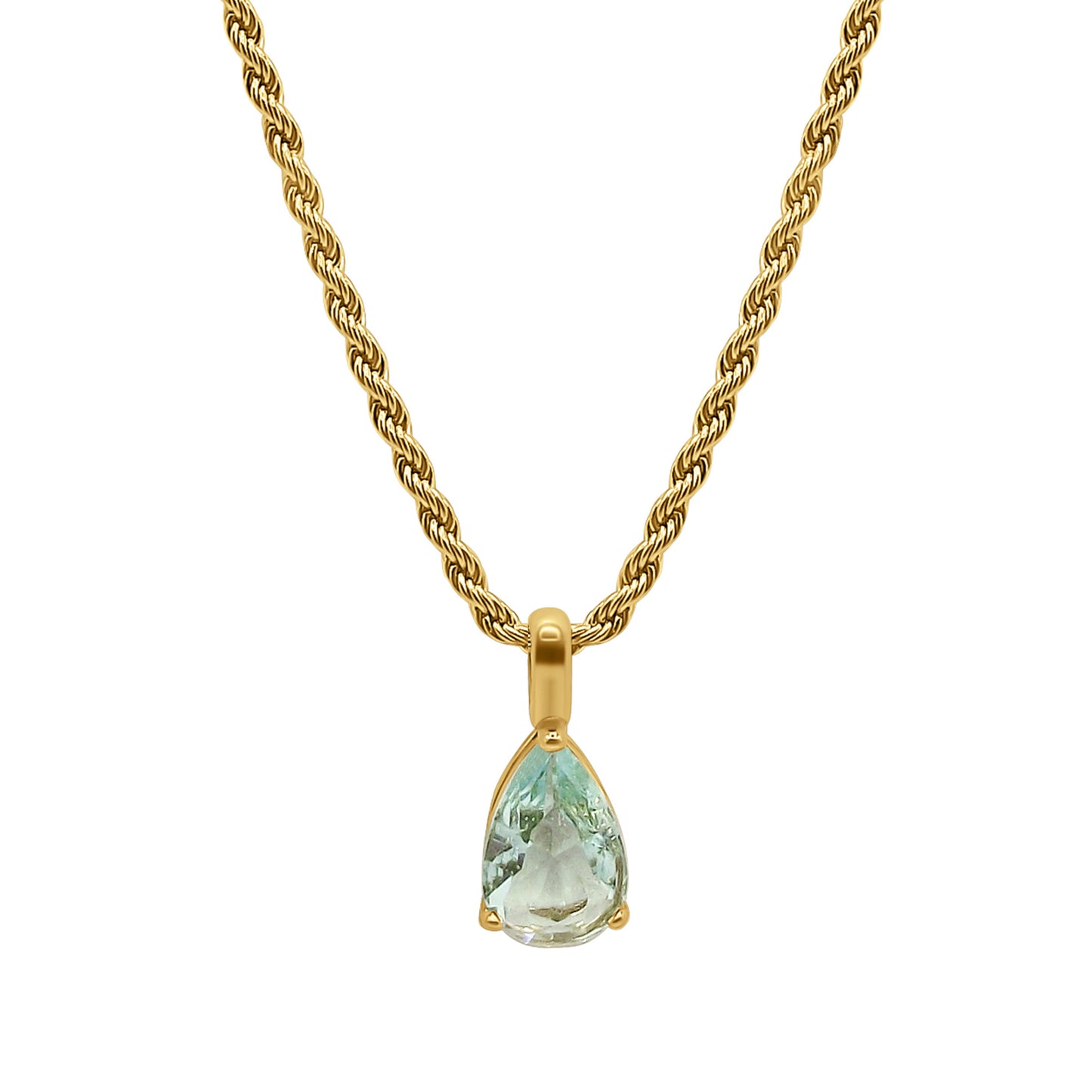 Aquamarine Water Drop Necklace