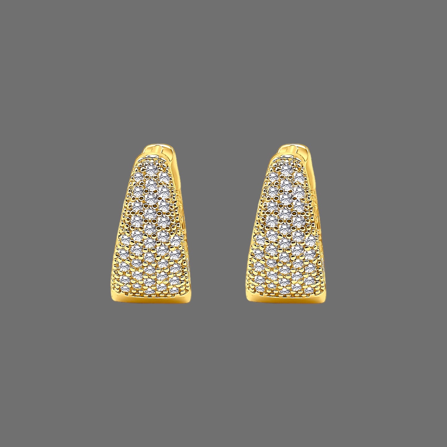 18K White Quartz Birthstone Hoop Earrings