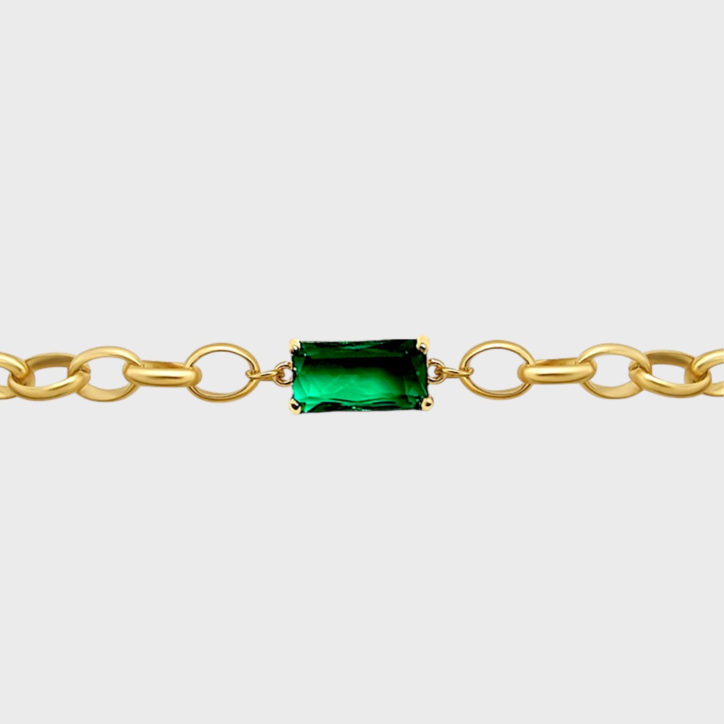 Emerald Gold Link Bracelet