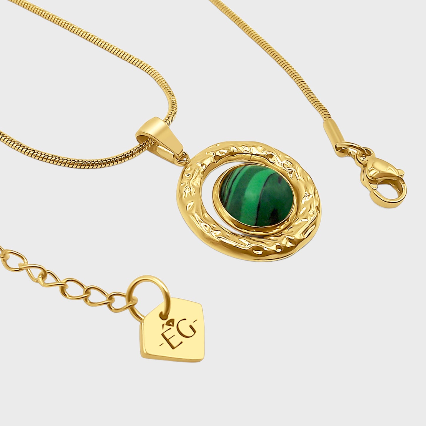 18K Malachite Gold Necklace
