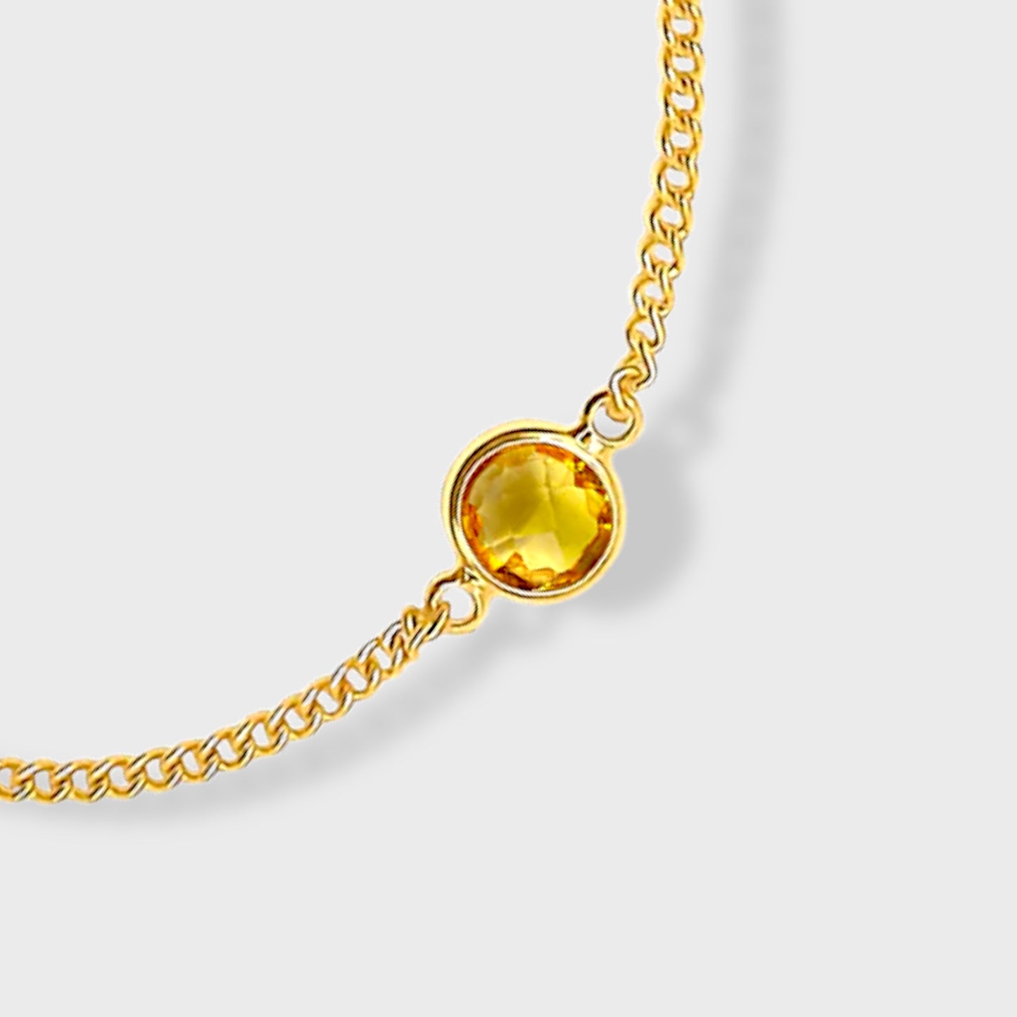 Citrine Circle Adjustable Bracelet