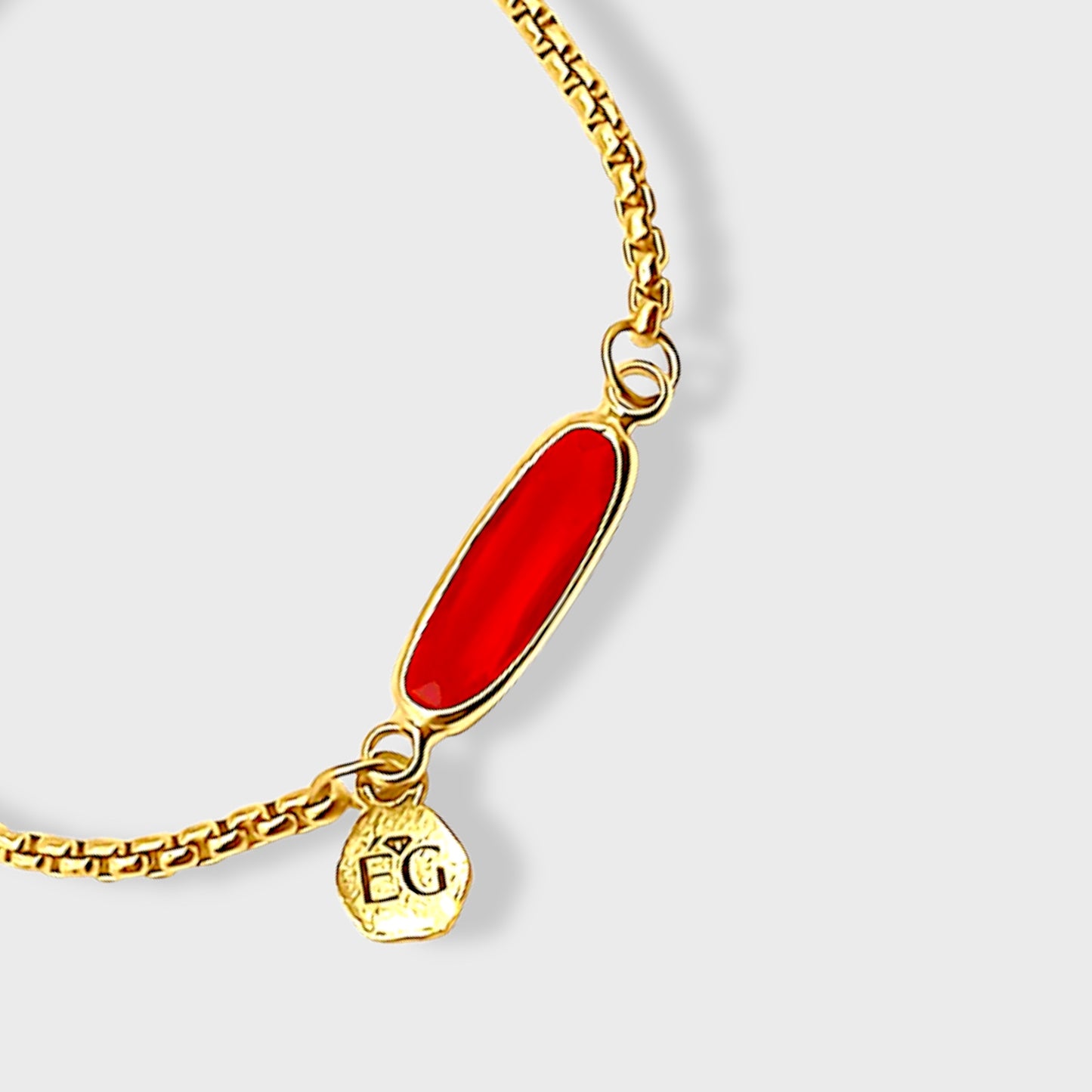 Garnet Baguette Adjustable Bracelet