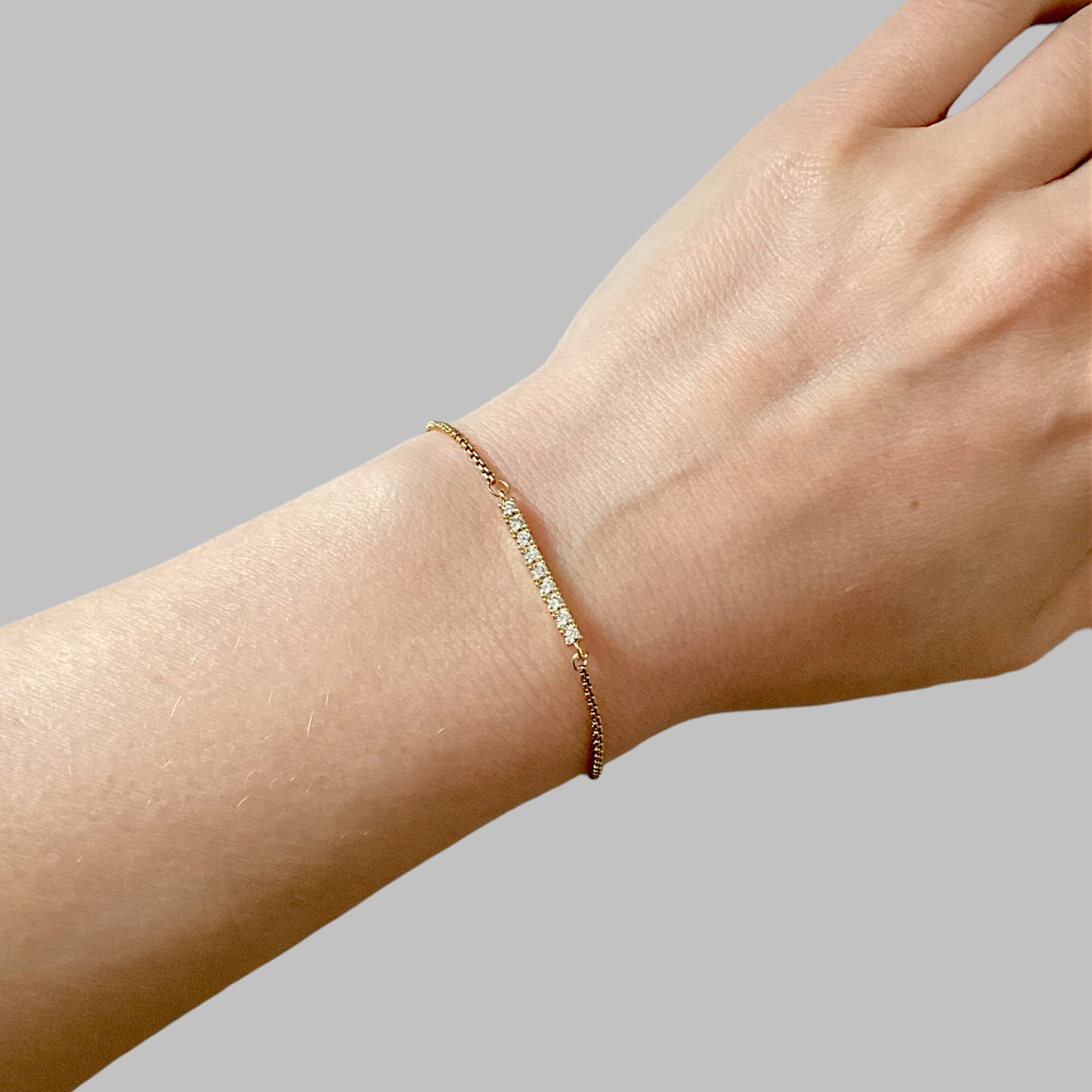 White Topaz Gemstone Adjustable Bracelet