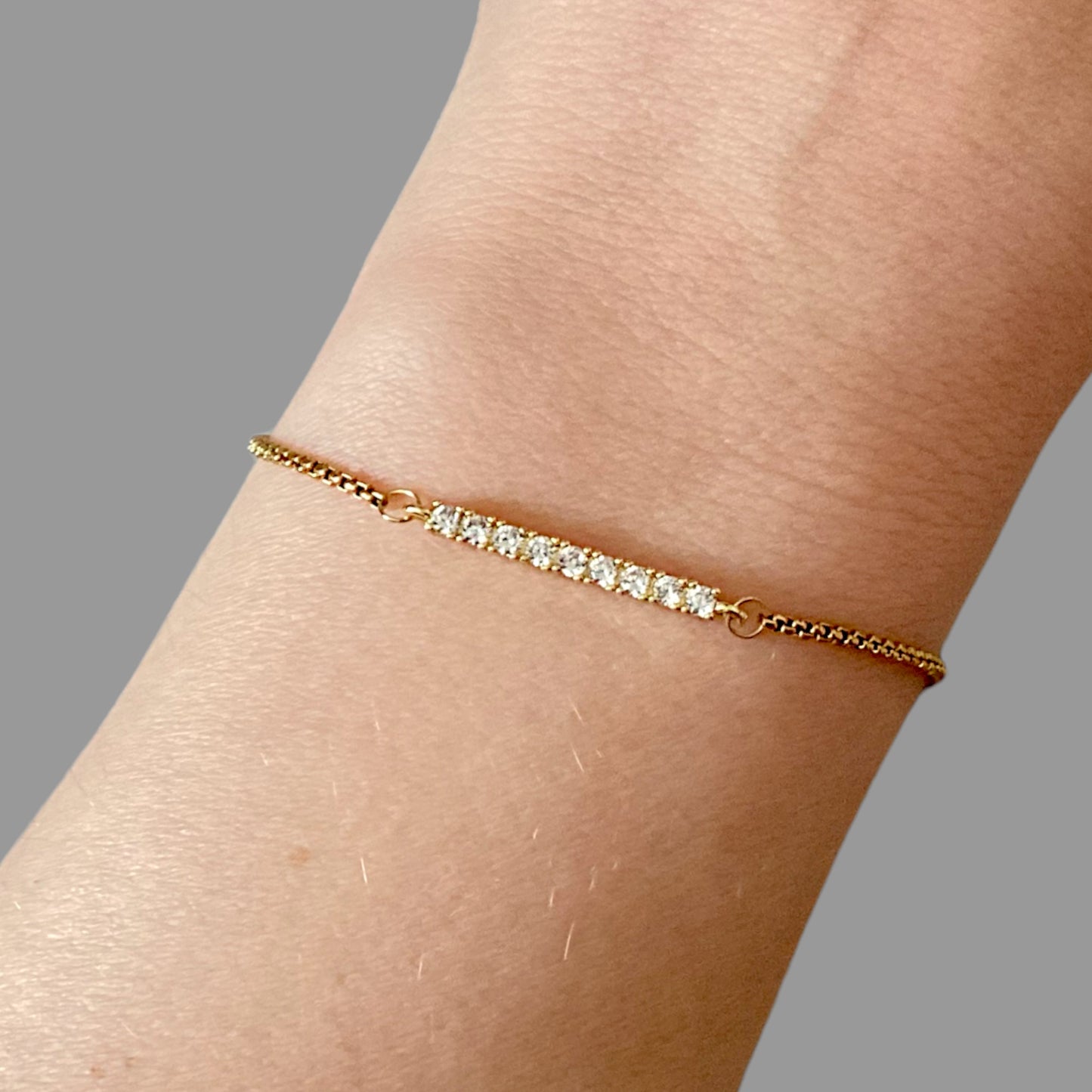White Topaz Gemstone Adjustable Bracelet