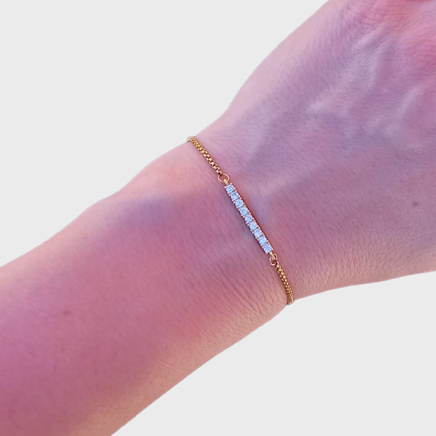 White Topaz Gemstone Adjustable Bracelet
