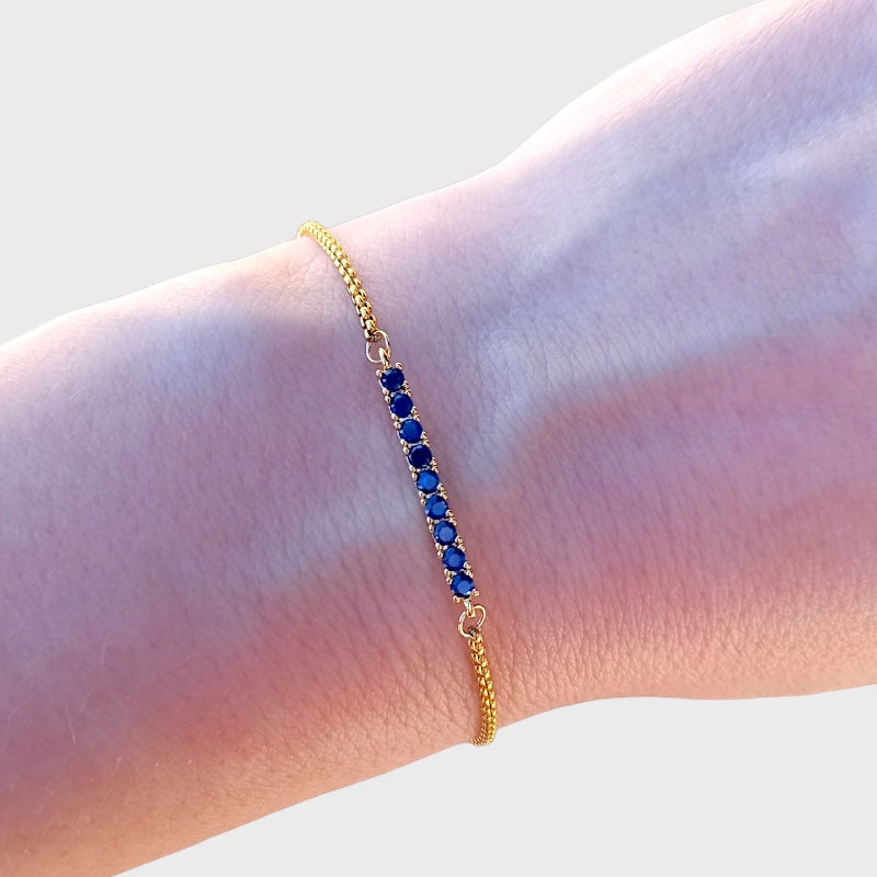 Sapphire Gold Plated Adjustable Bracelet