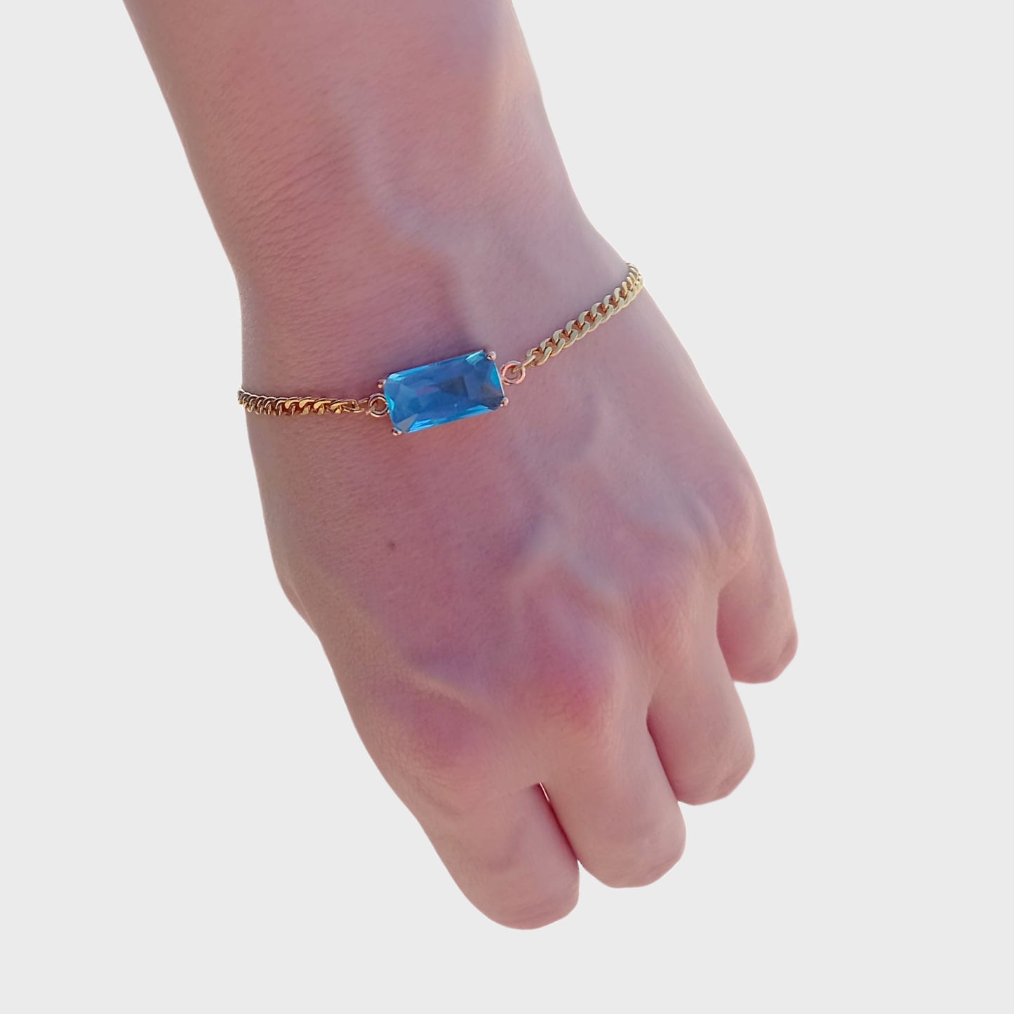 Aquamarine Gold Link Bracelet