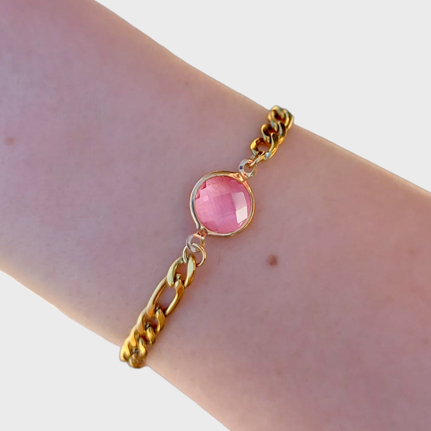 Alexandrite Figaro Chain Bracelet