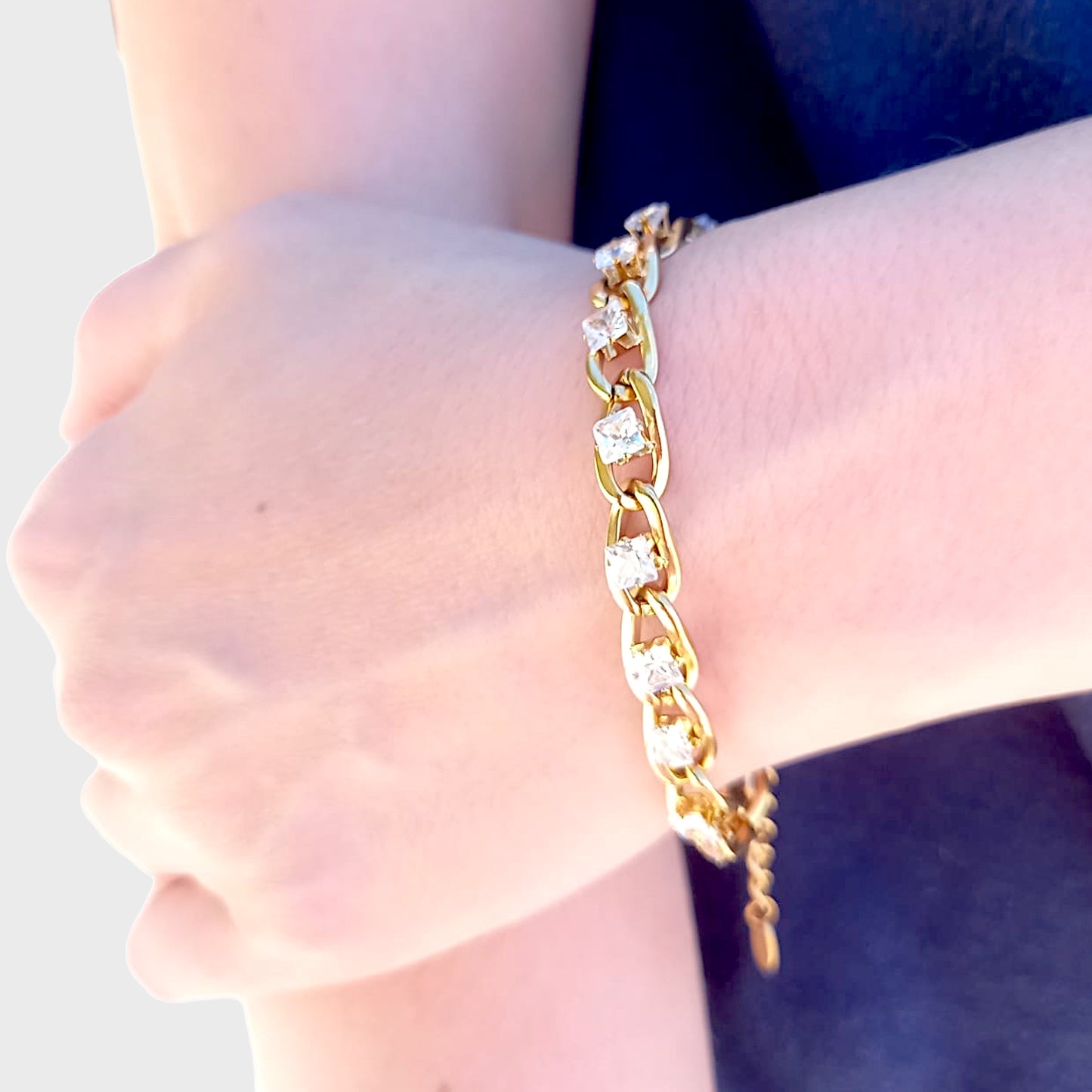 Luxury White Topaz Cuban Link Bracelet