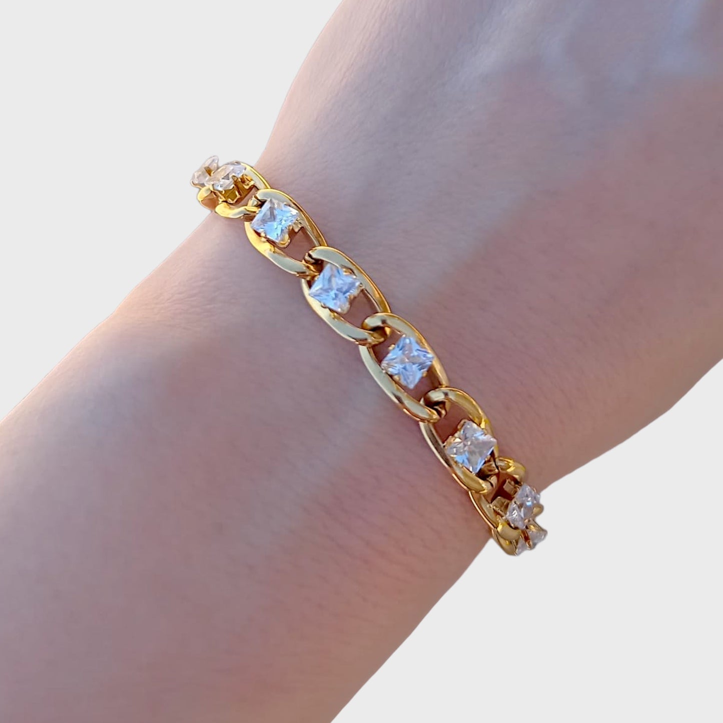 Luxury White Topaz Cuban Link Bracelet