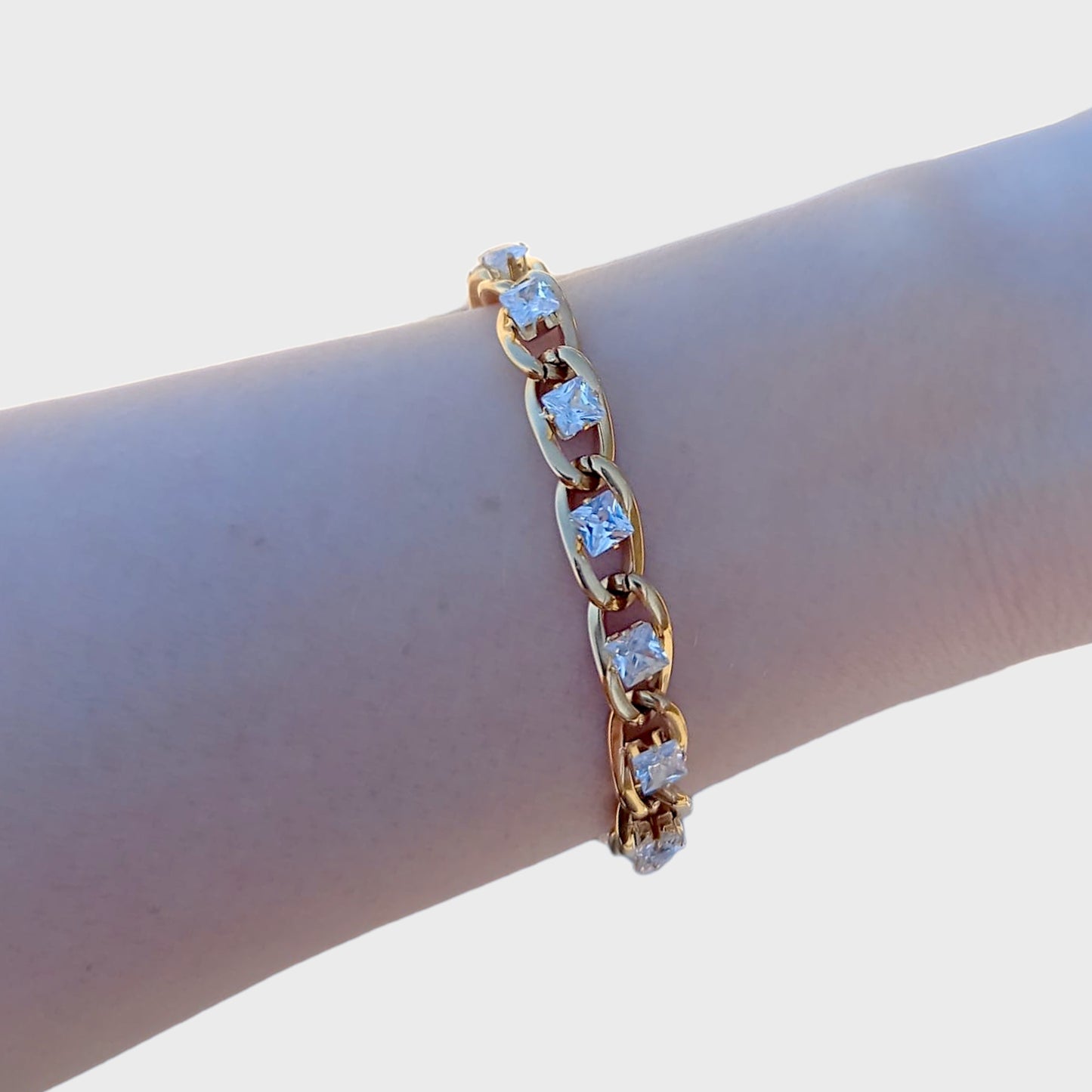 Luxury White Topaz Cuban Link Bracelet