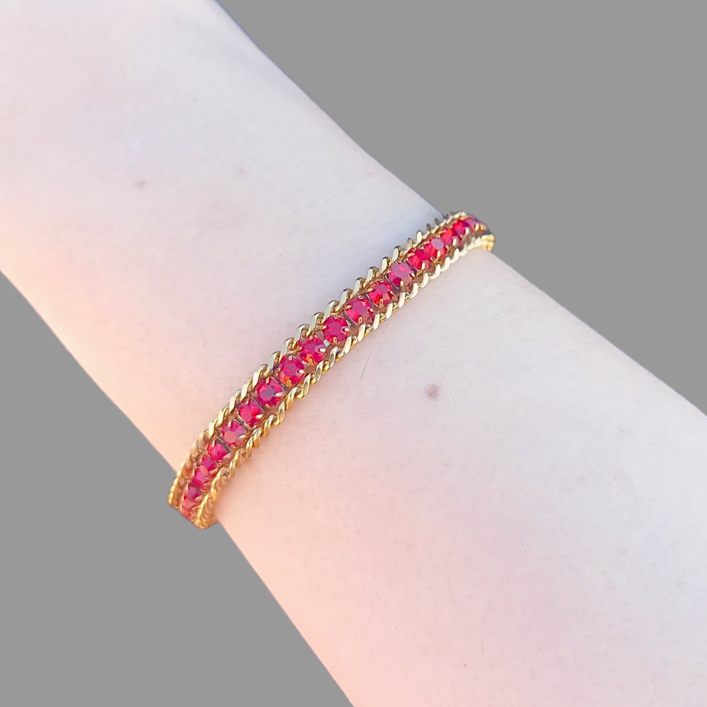 July Ruby Tennis Bracelet