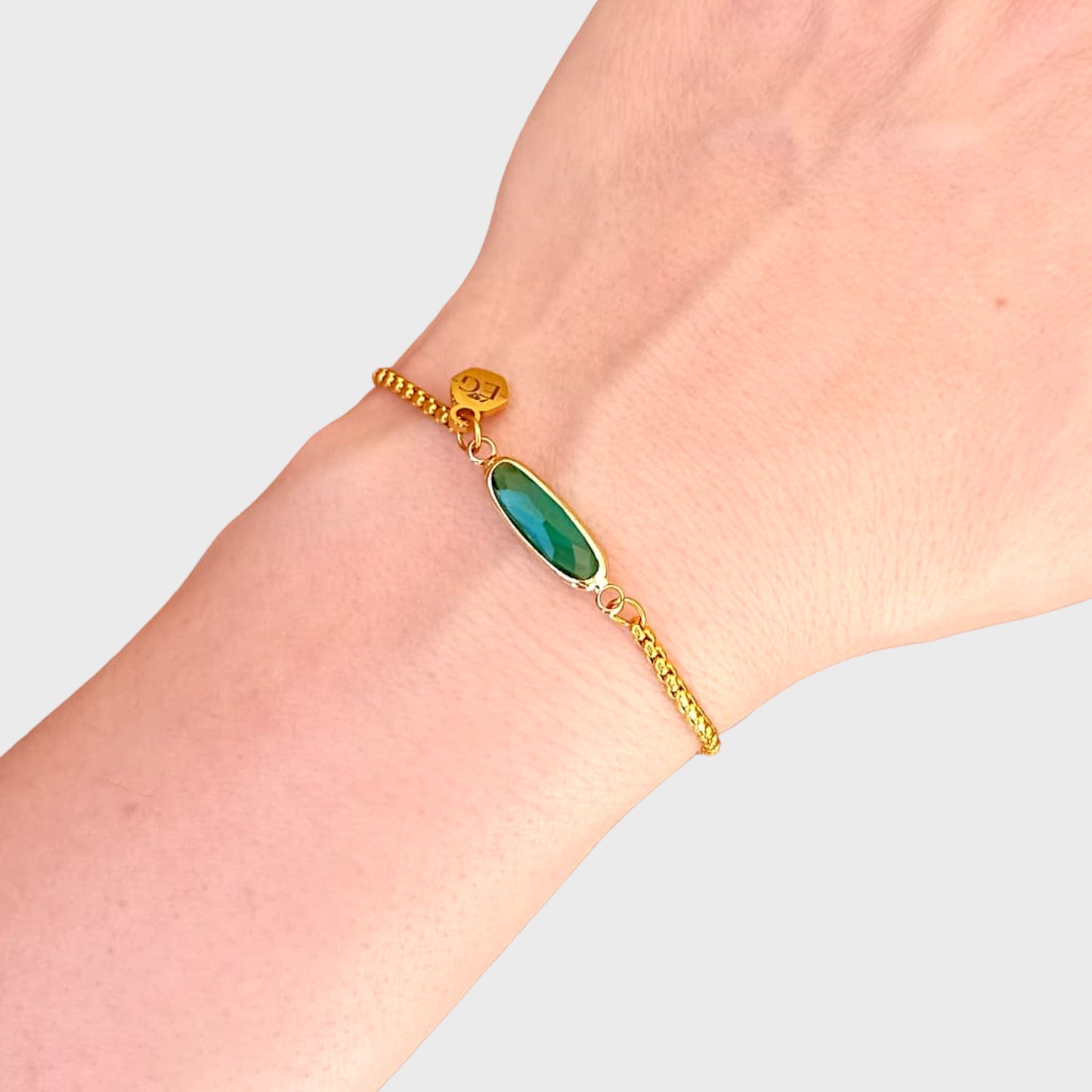 Emerald Baguette Adjustable Bracelet