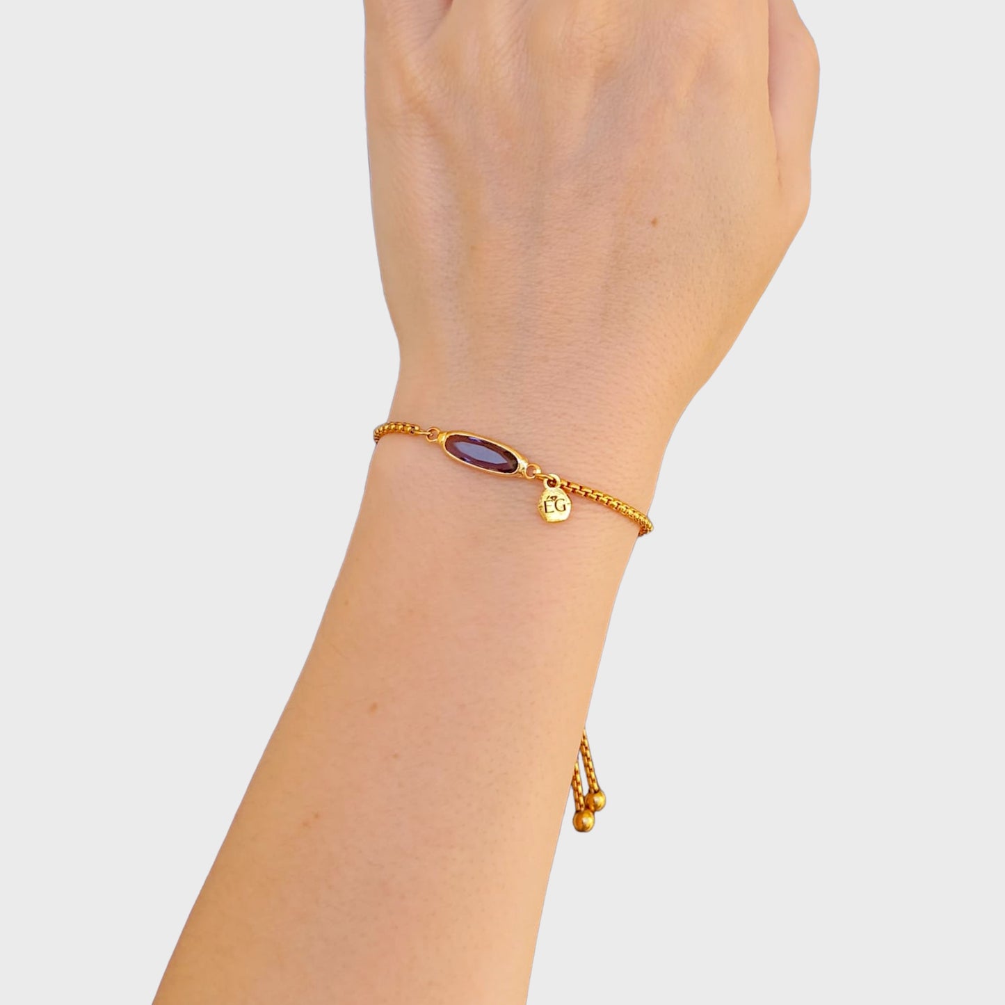 Amethyst Baguette Adjustable Bracelet