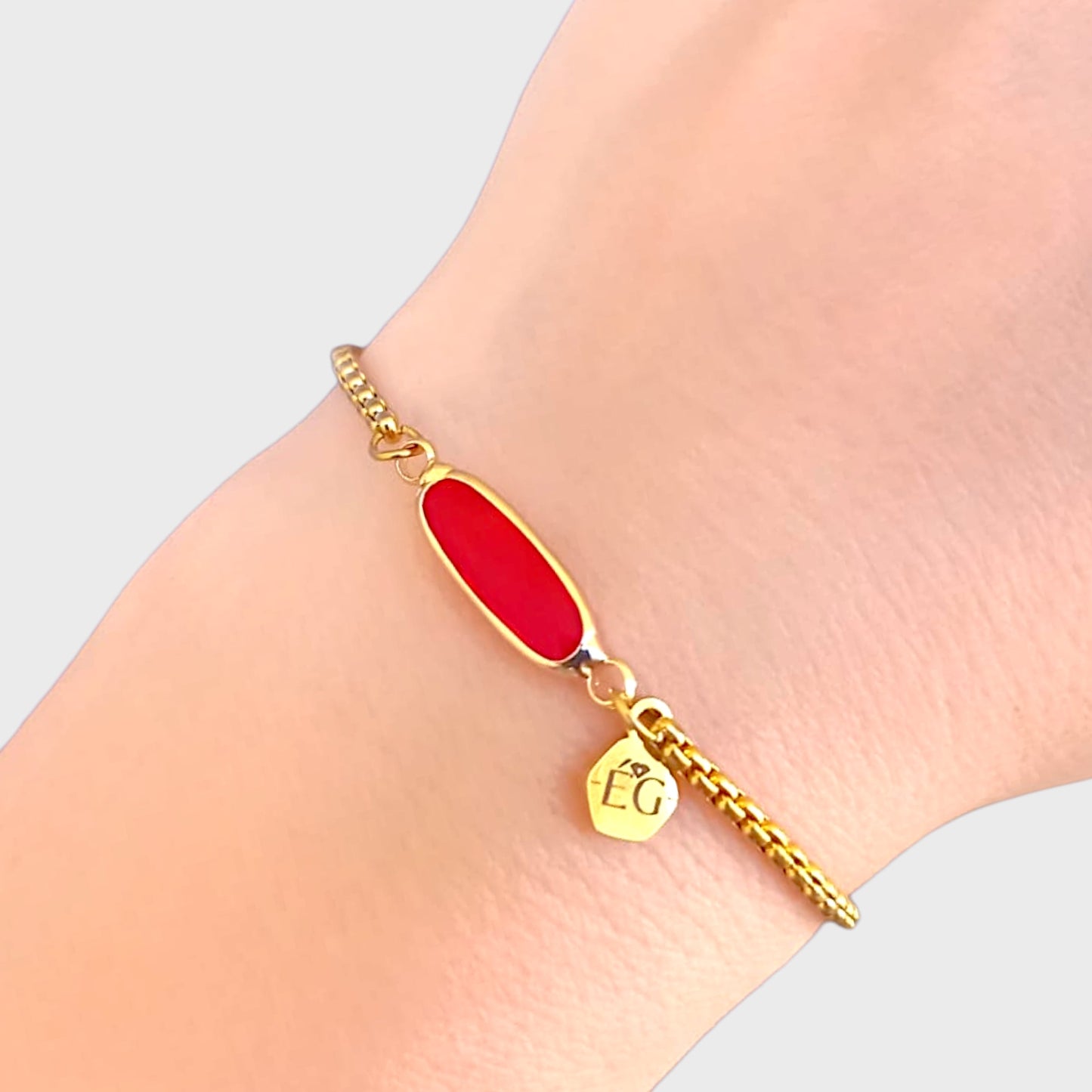 Garnet Baguette Adjustable Bracelet