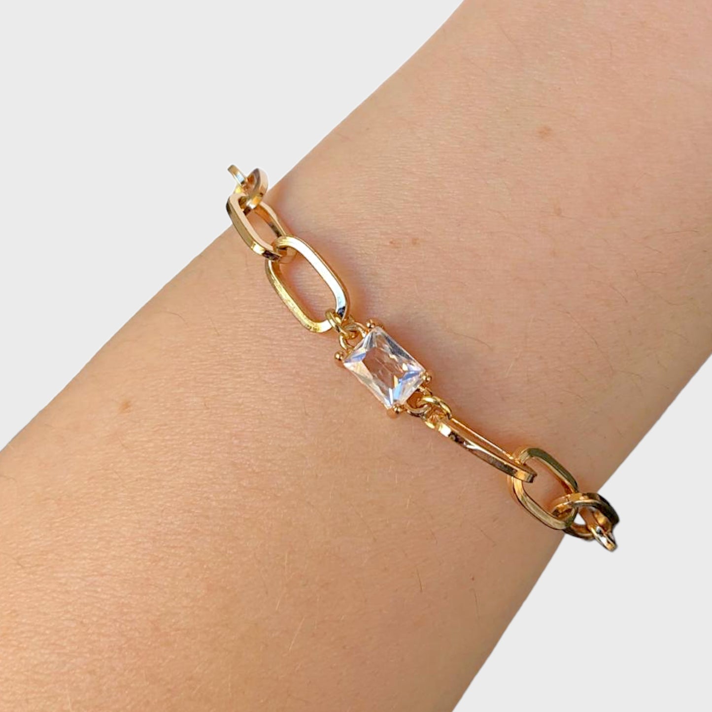 White Topaz Gold Bracelet