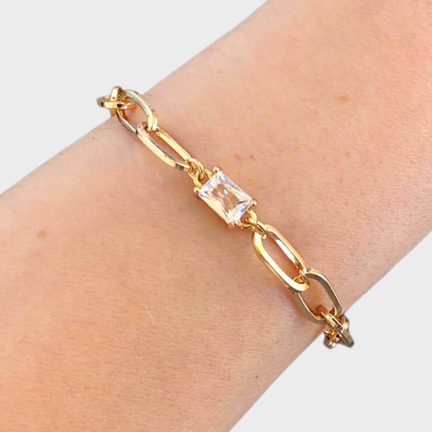 White Topaz Gold Bracelet
