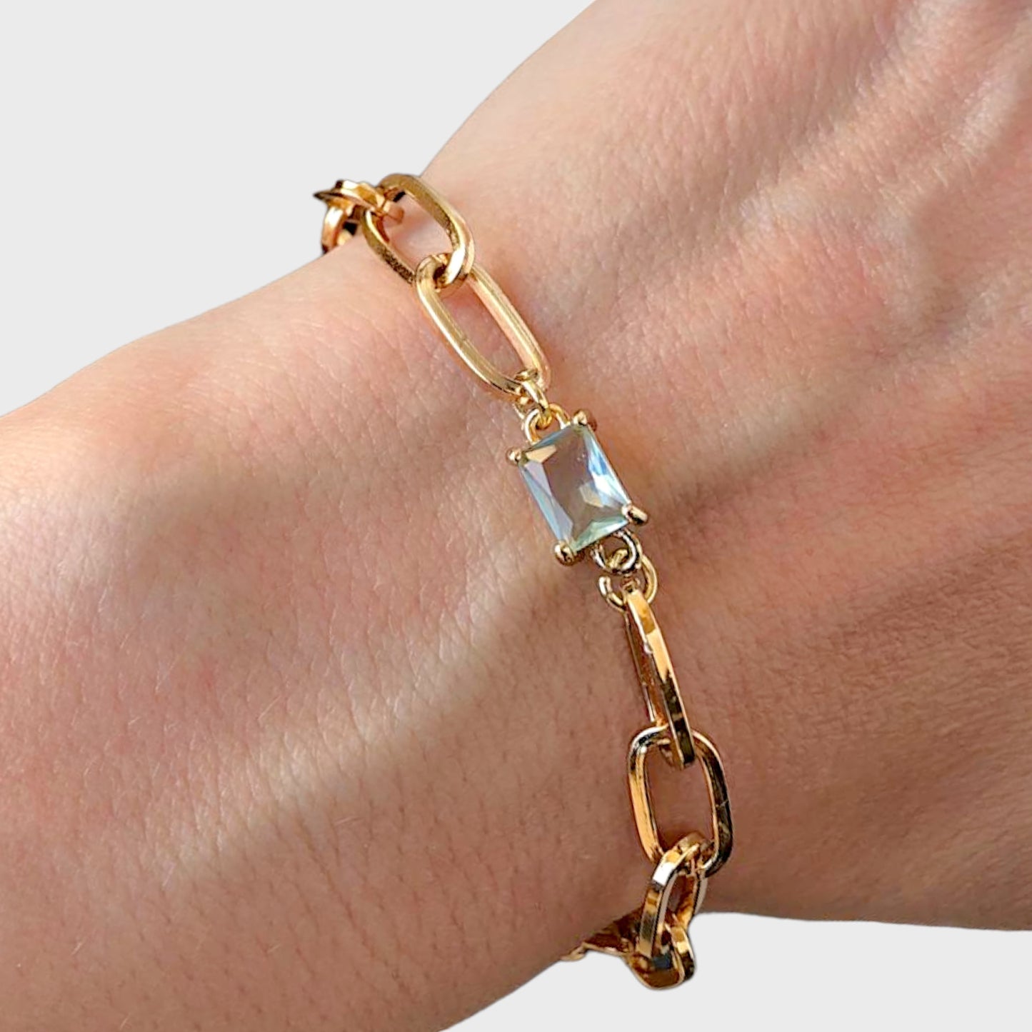 Aquamarine Gold Bracelet