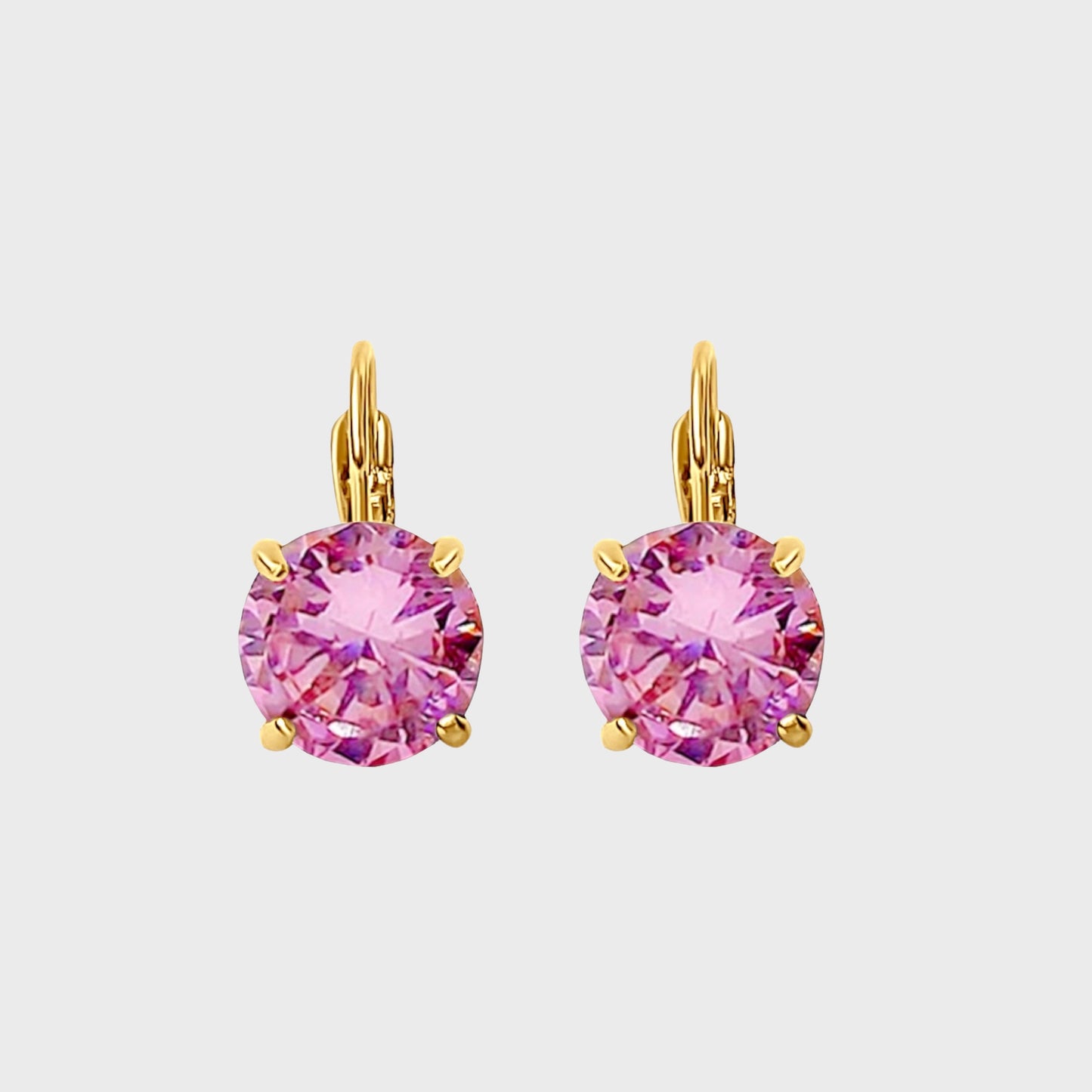 Luxury Rose Quartz Gold Earrings