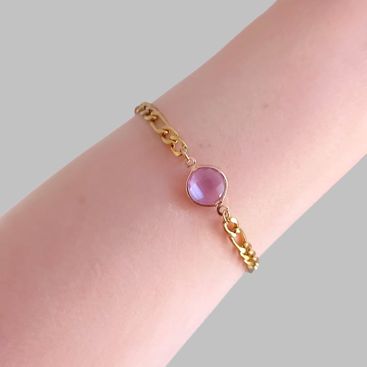 Alexandrite Figaro Chain Bracelet